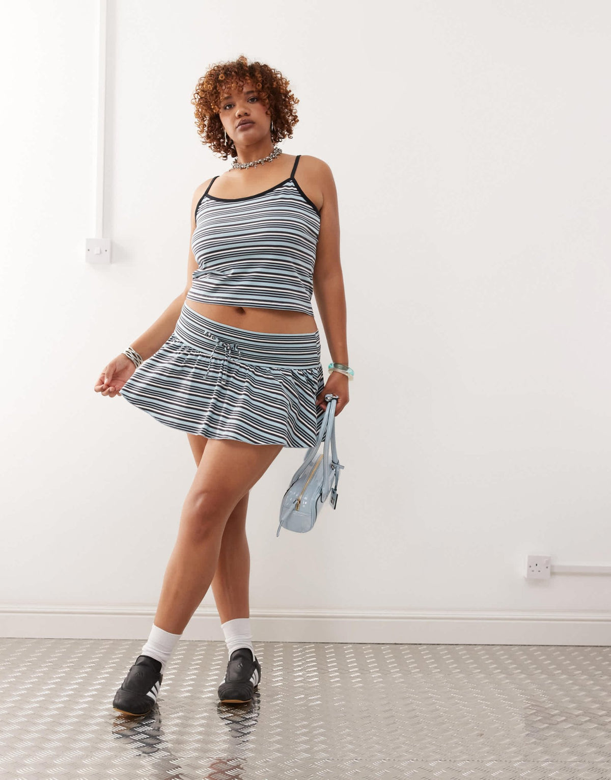 COLLUSION plus mini stripe cami co-ord in multi - ASOS Sample Sale