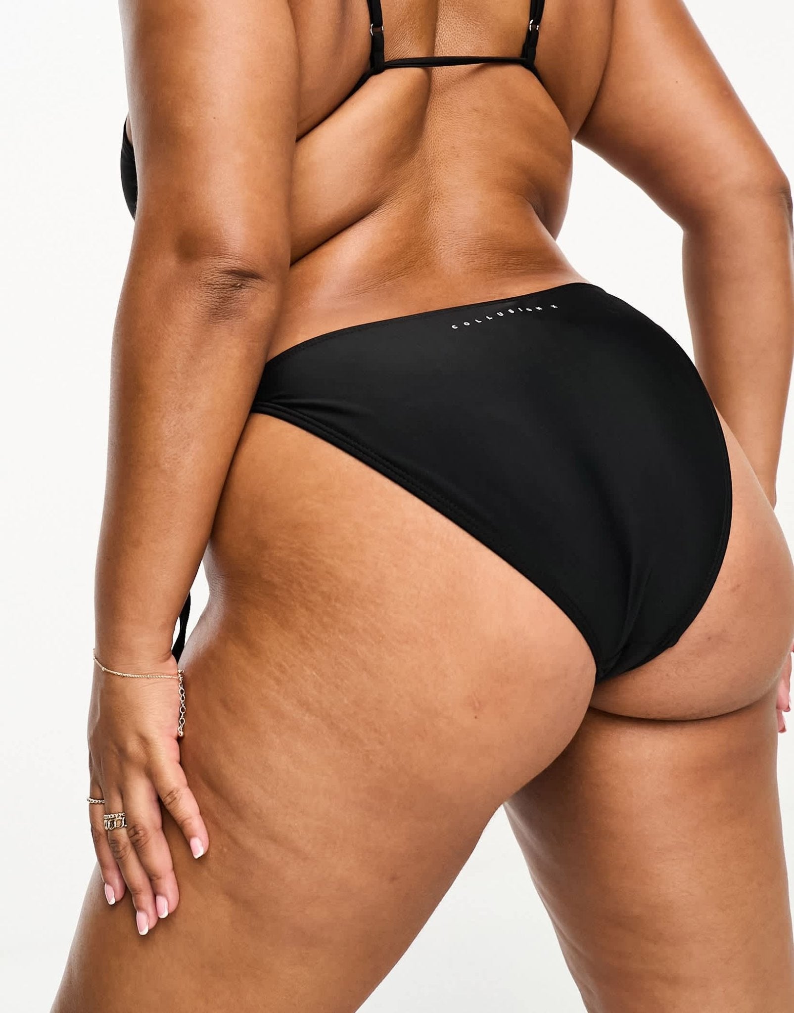 COLLUSION Plus tie side bikini bottom in black - ASOS Sample Sale