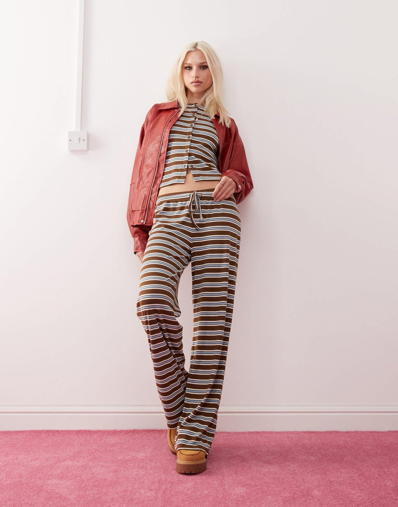 COLLUSION relaxed rib stripe trouser - ASOS Sample Sale