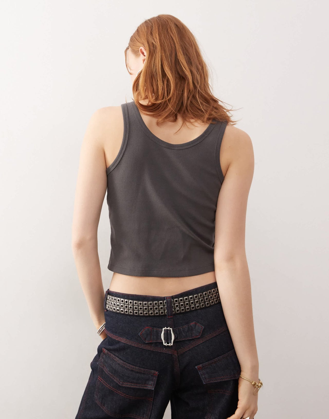 COLLUSION ribbed button cami in grey marl - ASOS Sample Sale