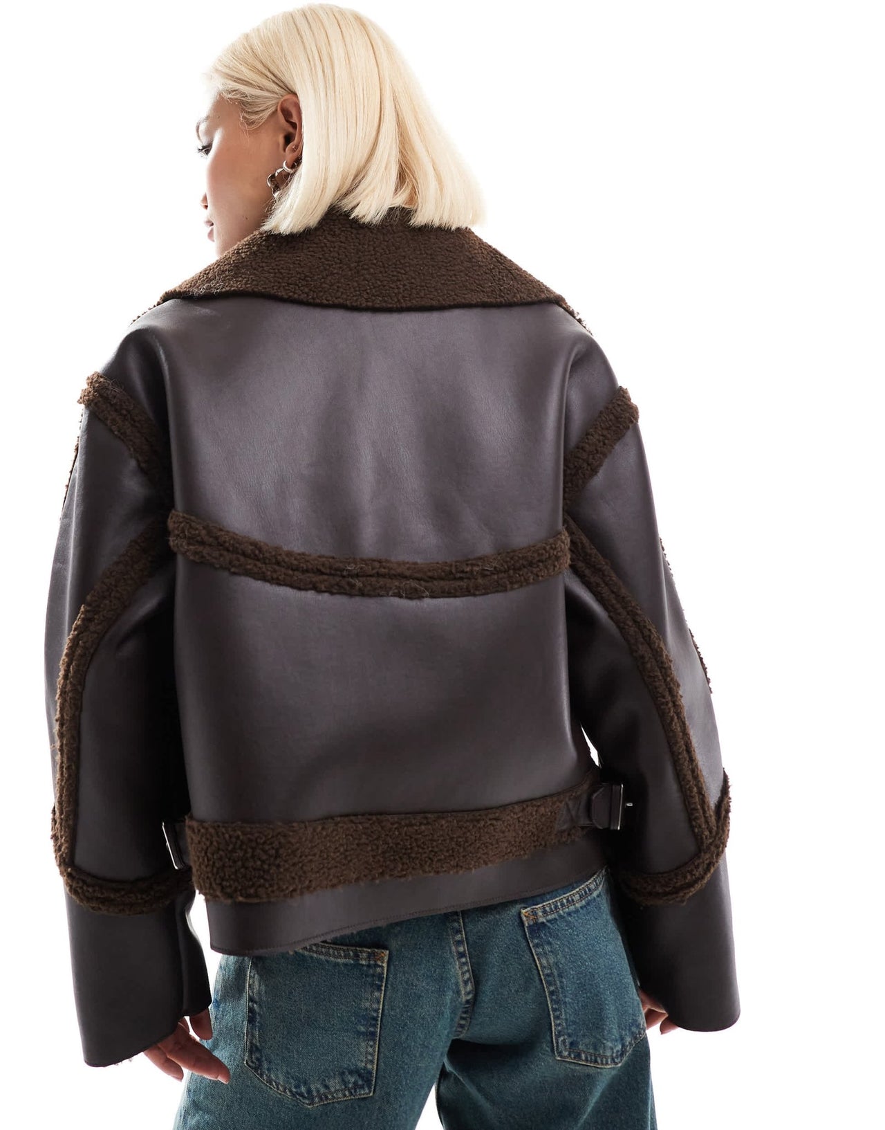 COLLUSION short aviator jacket in brown - ASOS Sample Sale