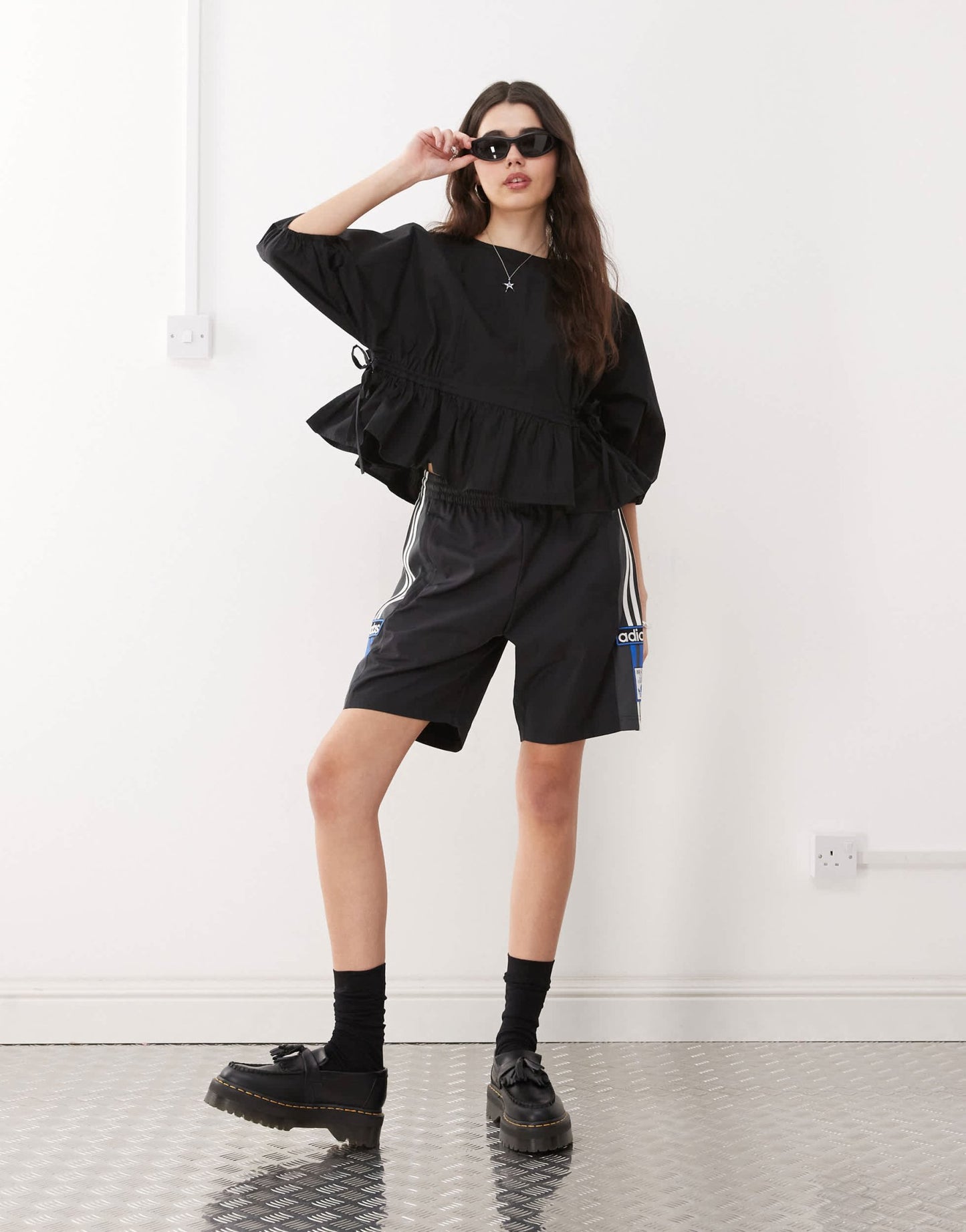 COLLUSION side channel smock top in black - ASOS Sample Sale