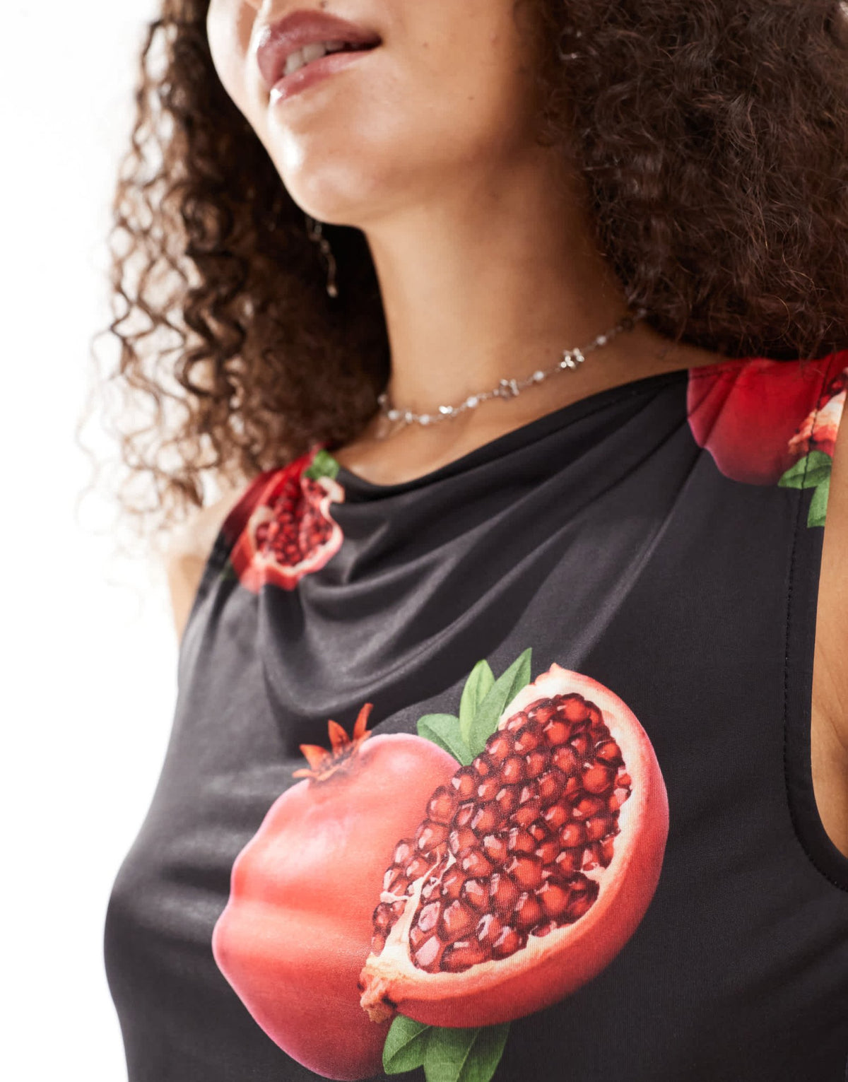 COLLUSION slash neck crop top in pomegranate print - ASOS Sample Sale