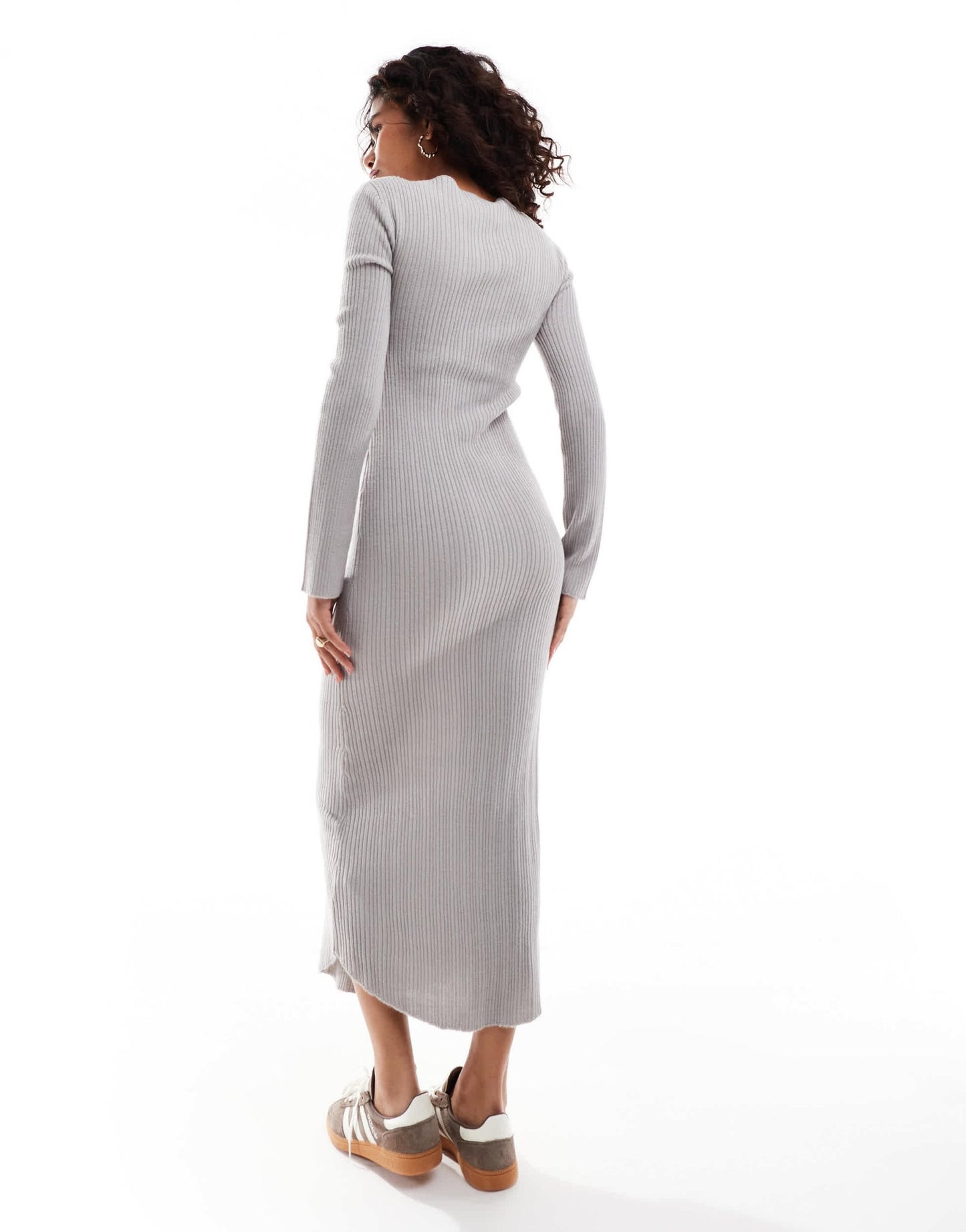 COLLUSION slash neck knitted maxi dress grey - ASOS Sample Sale