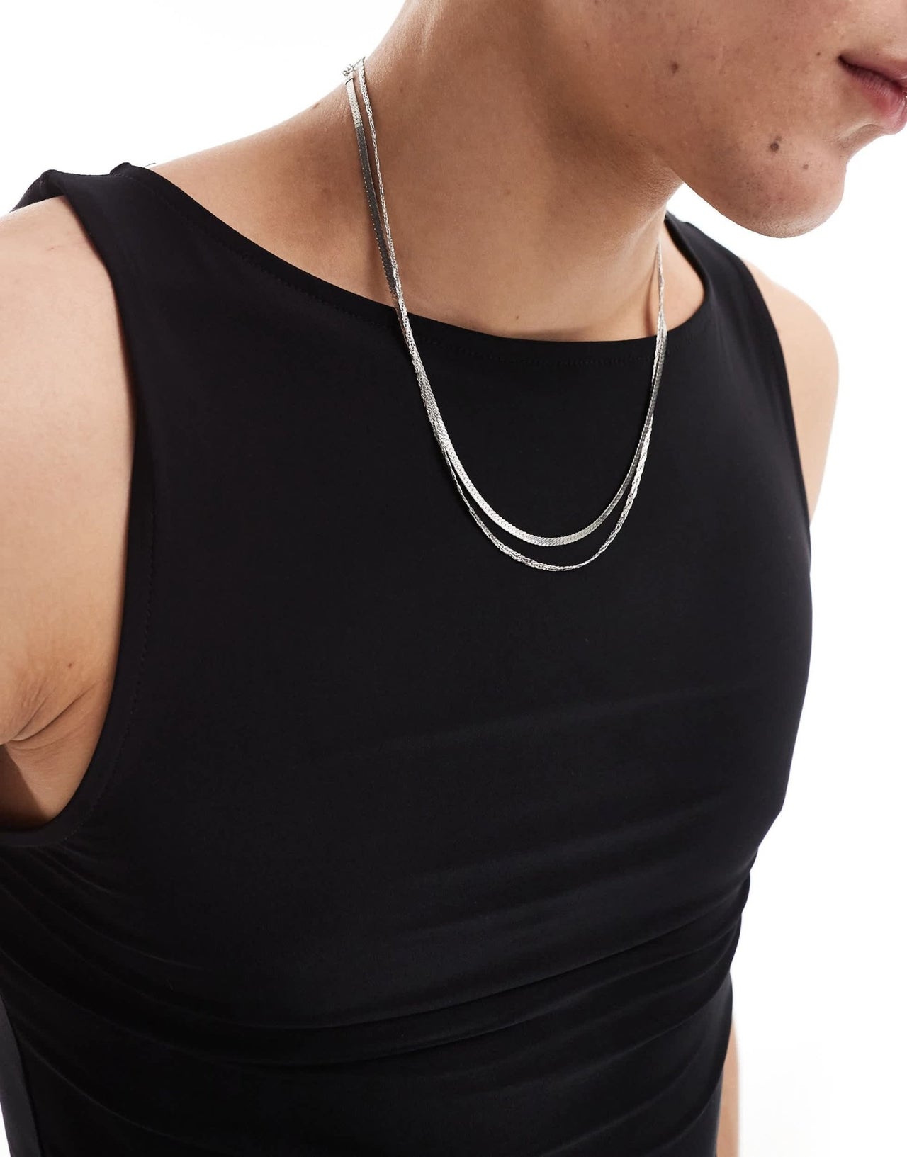 COLLUSION Slash neck muscle fit vest in black - ASOS Sample Sale