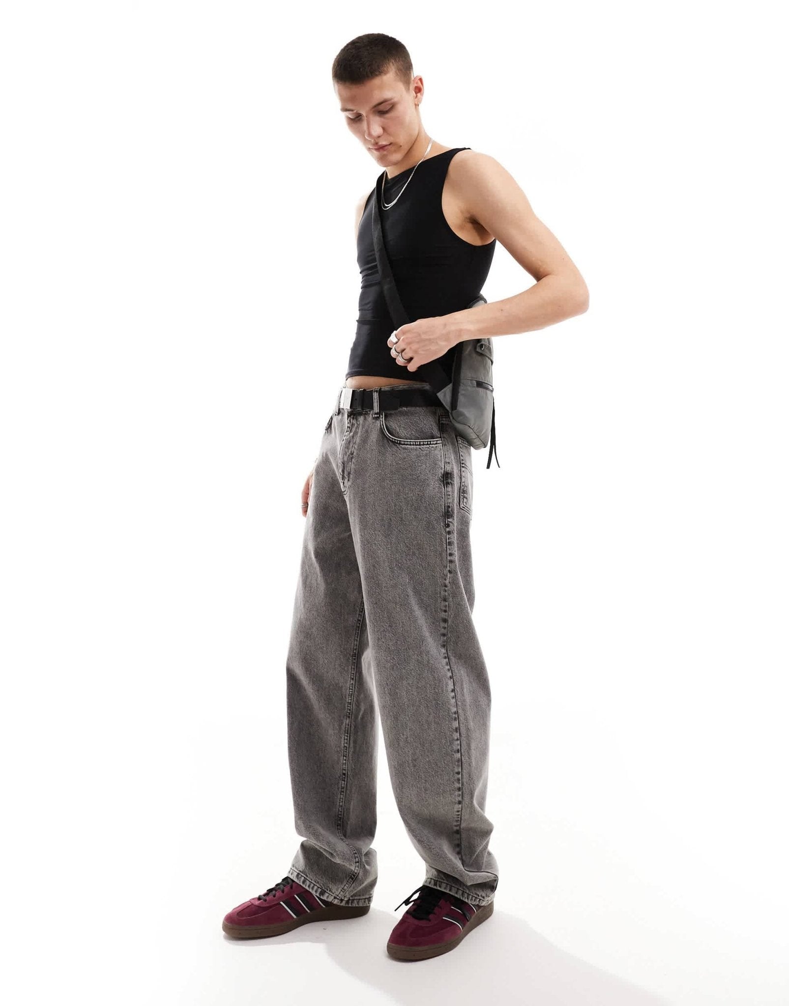 COLLUSION Slash neck muscle fit vest in black - ASOS Sample Sale