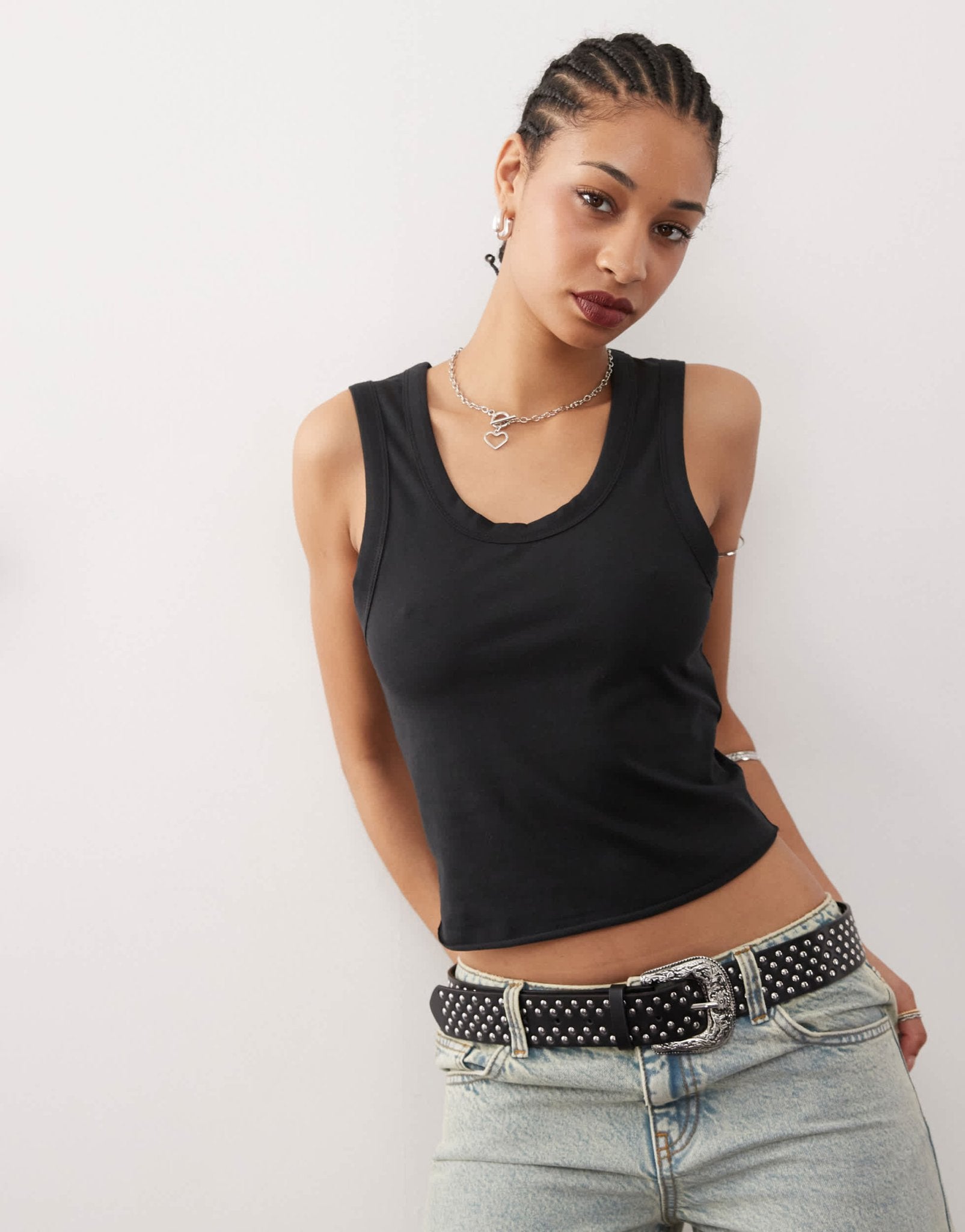 COLLUSION slim fit vest top in black - ASOS Sample Sale