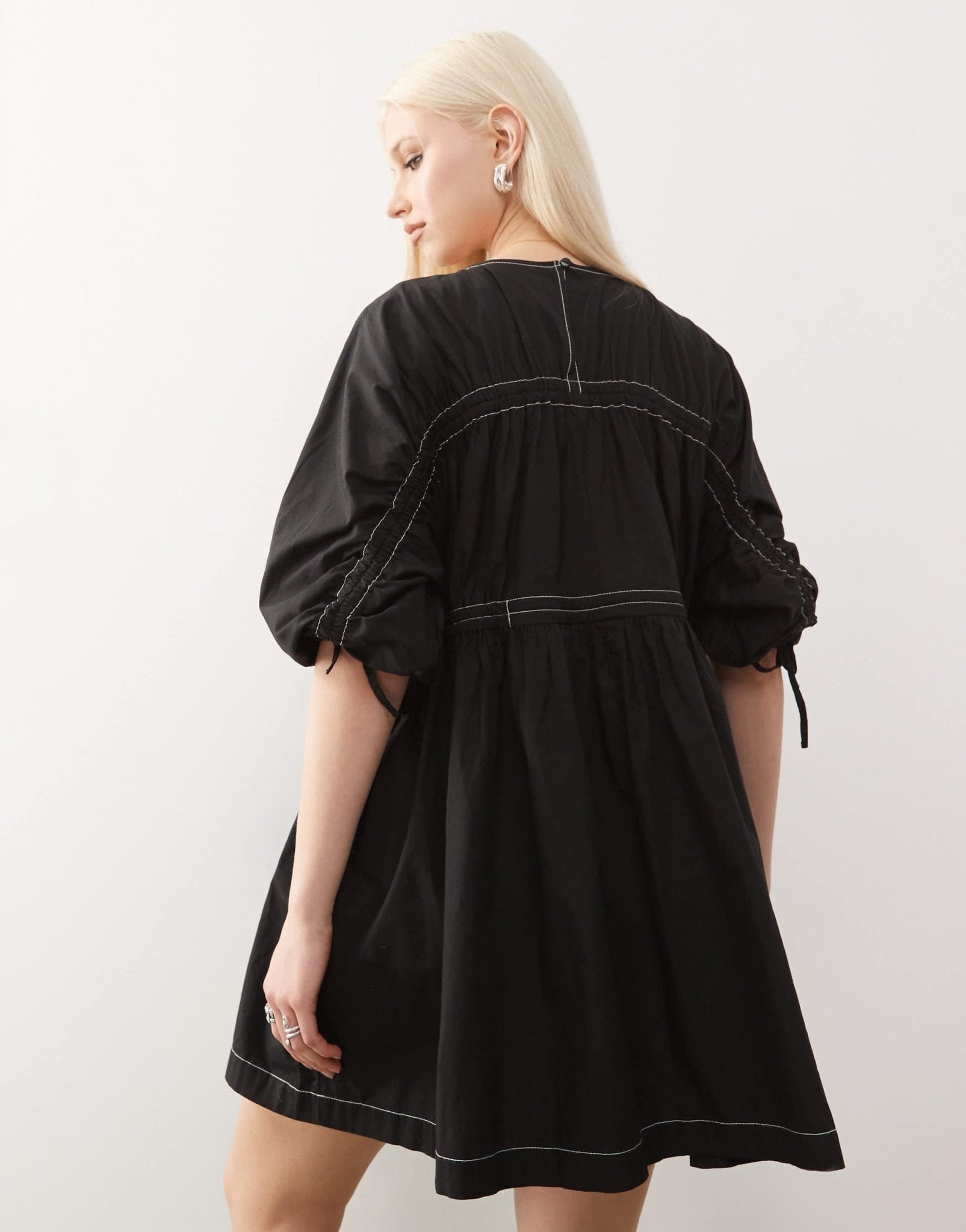 COLLUSION smock mini summer dress in black - ASOS Sample Sale