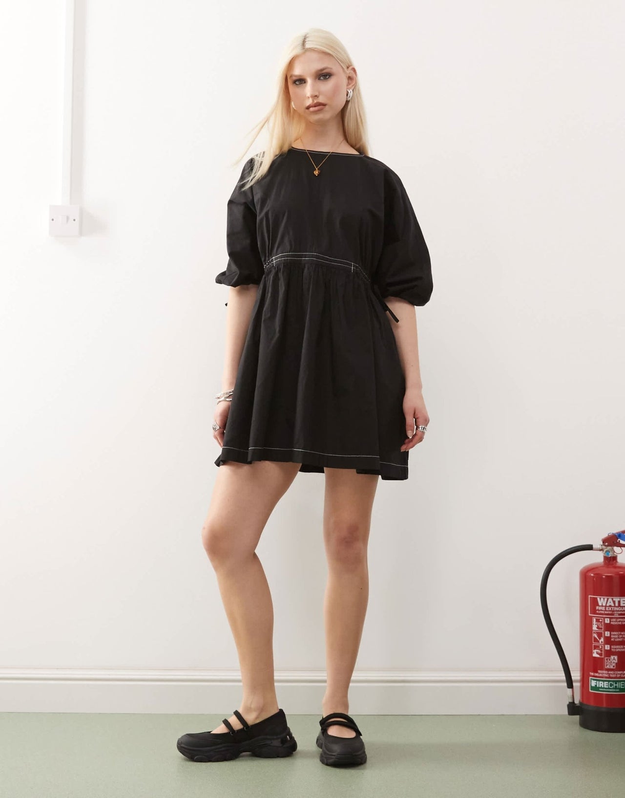 COLLUSION smock mini summer dress in black - ASOS Sample Sale
