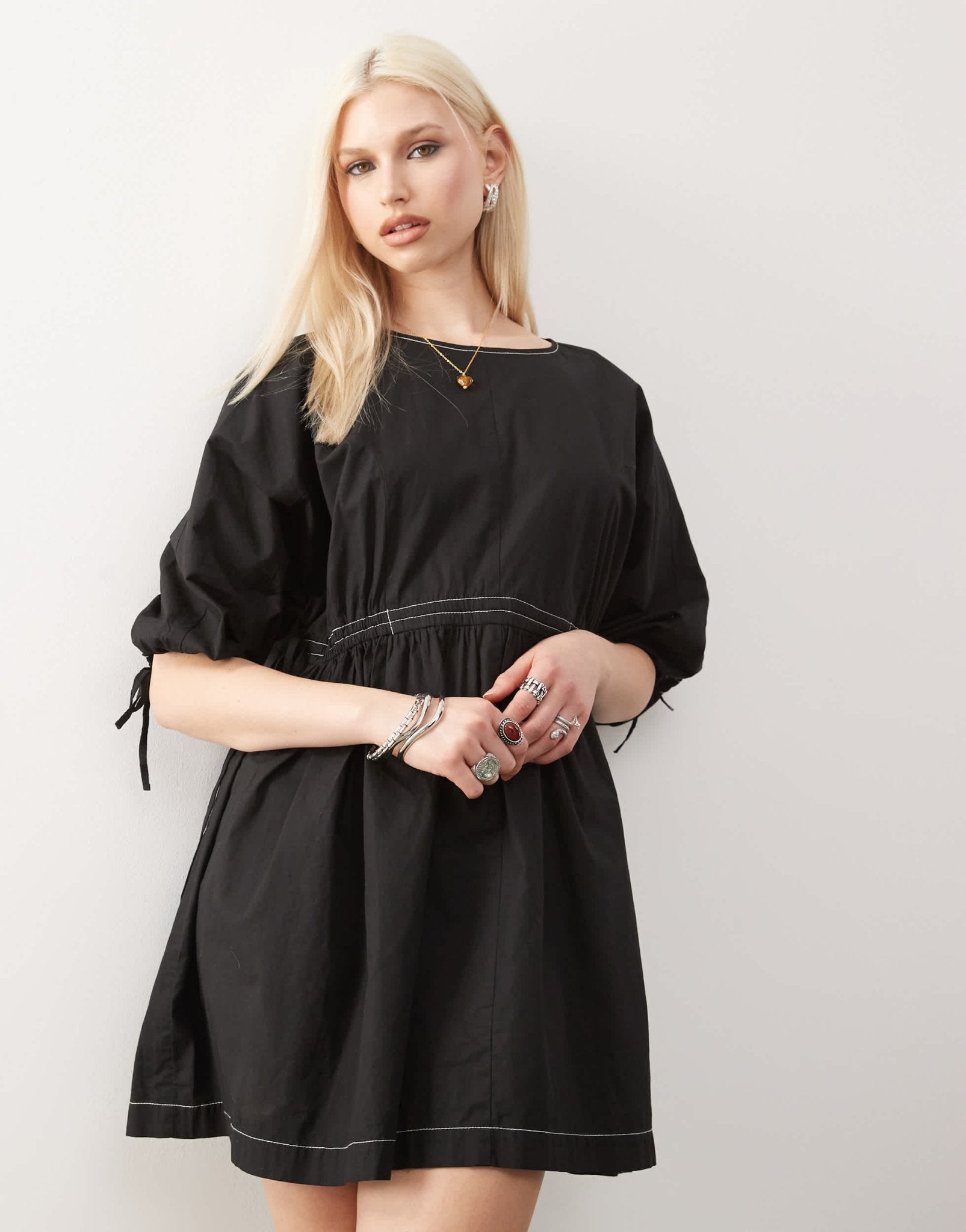 COLLUSION smock mini summer dress in black - ASOS Sample Sale