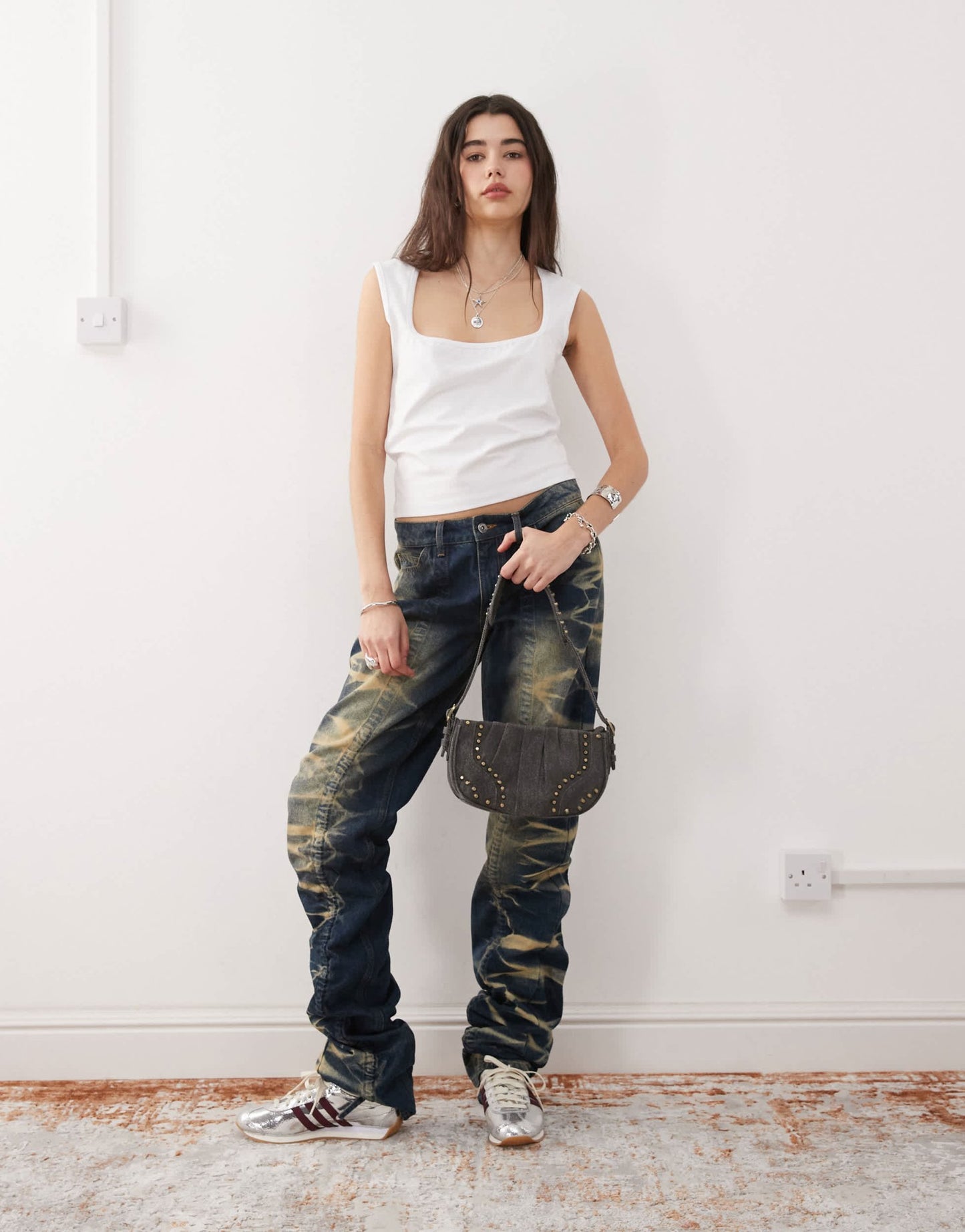 COLLUSION square neck top in white - ASOS Sample Sale