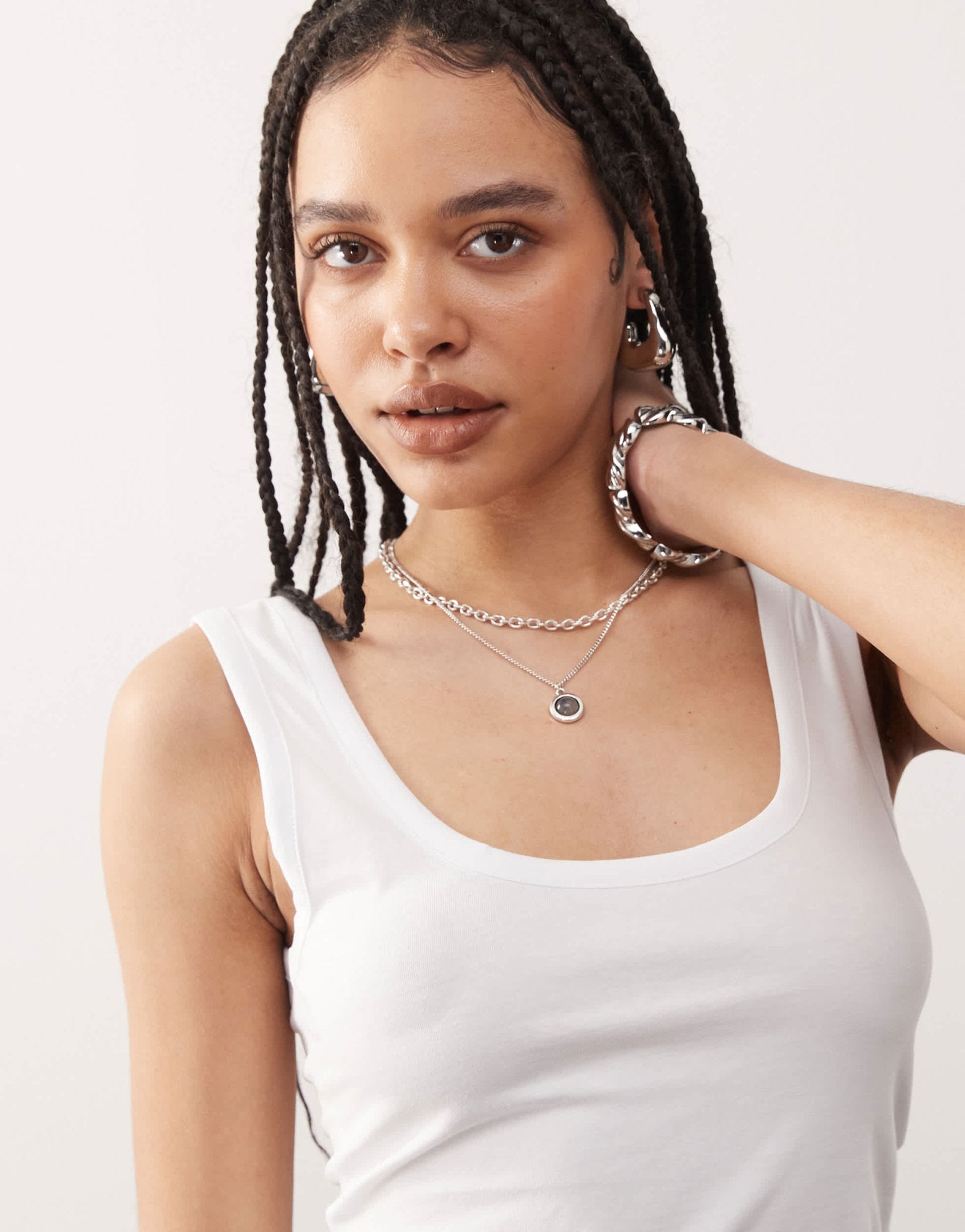 COLLUSION strappy square neck cami top in white - ASOS Sample Sale