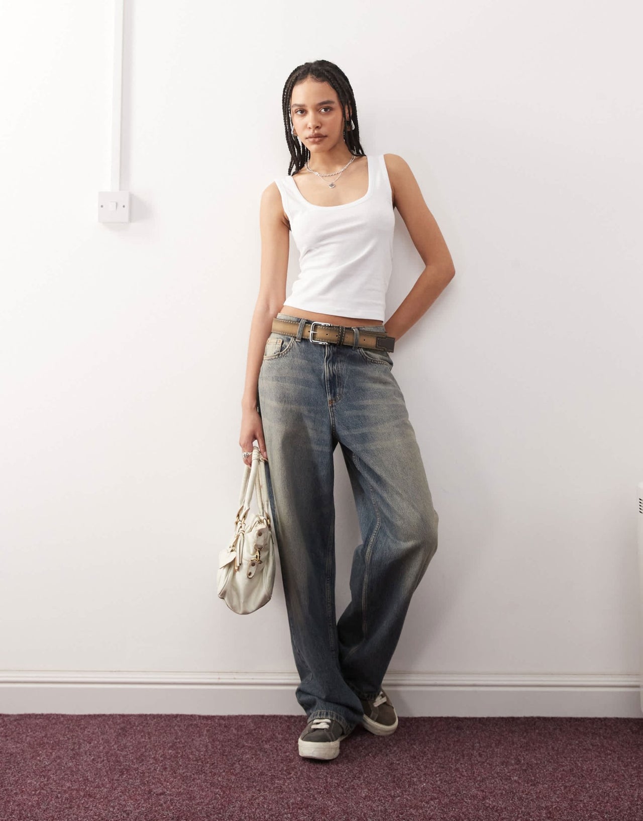 COLLUSION strappy square neck cami top in white - ASOS Sample Sale