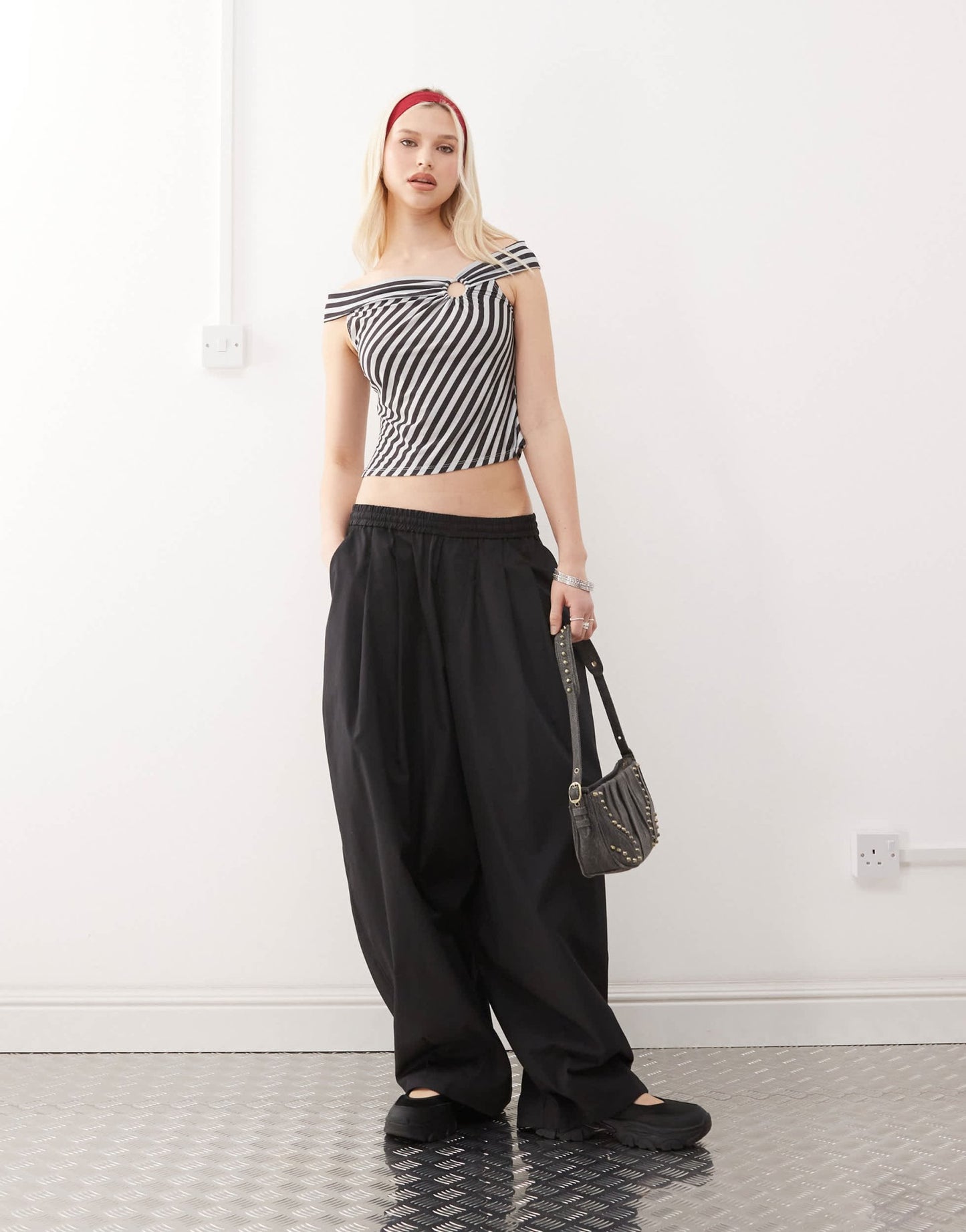 COLLUSION striped top with ring detail - ASOS Sample Sale