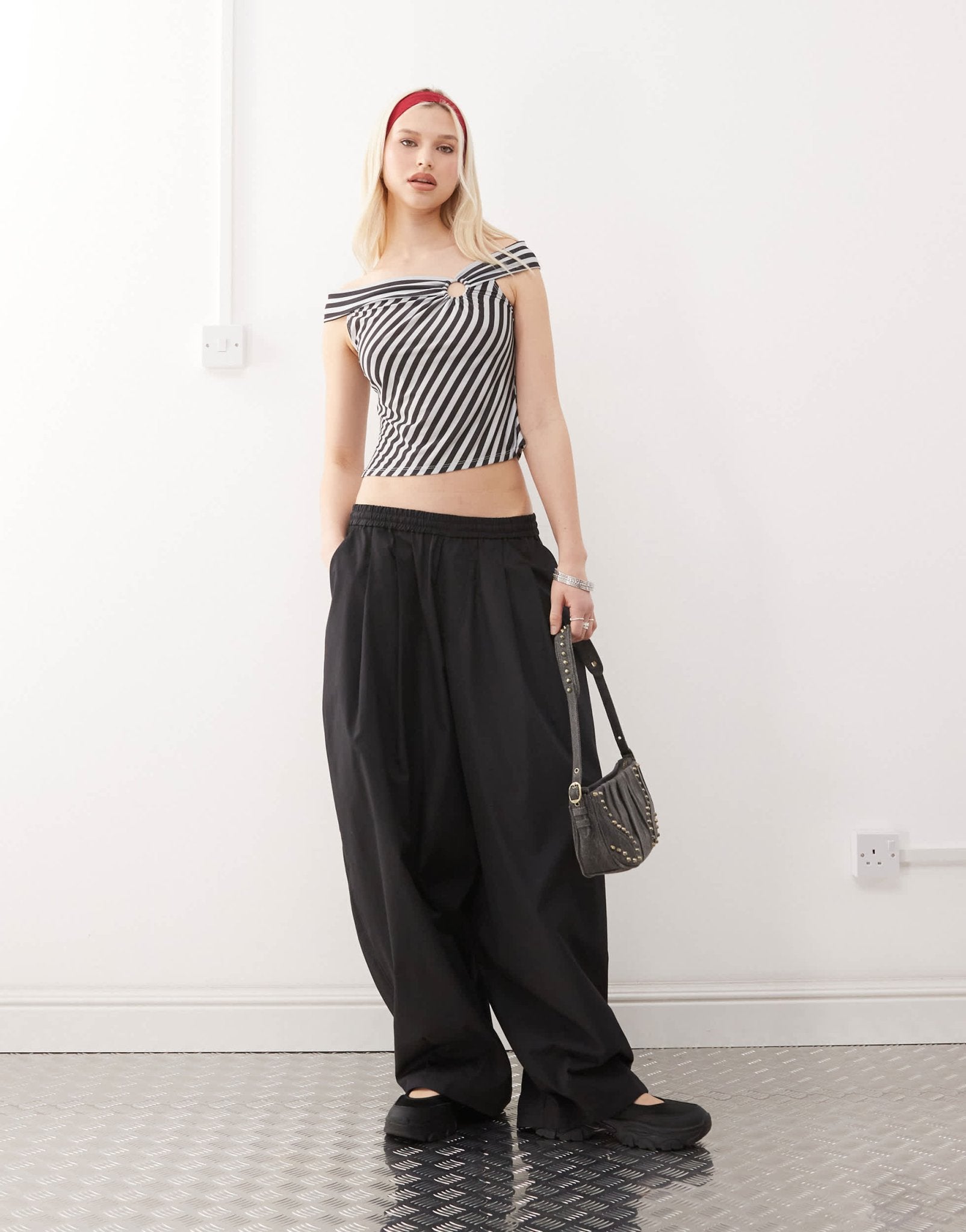 COLLUSION striped top with ring detail - ASOS Sample Sale