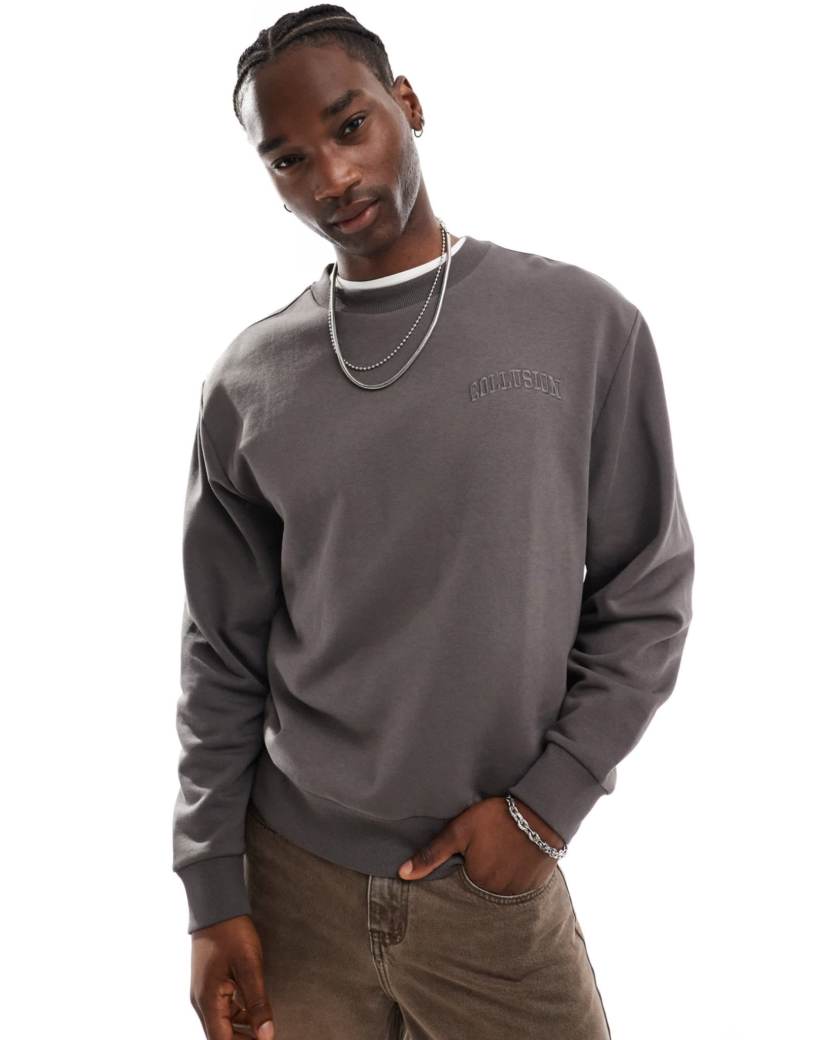 COLLUSION sweatshirt in charcoal - ASOS Sample Sale