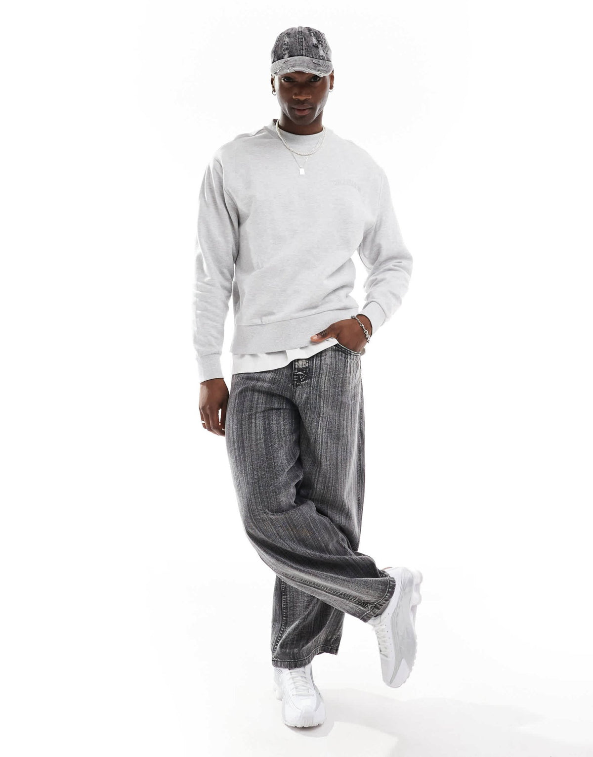 COLLUSION sweatshirt in grey marl with varsity embroidery - ASOS Sample Sale