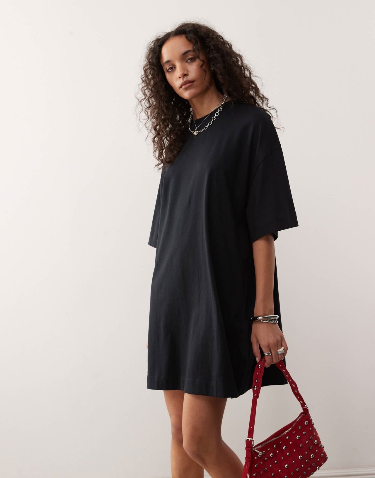 COLLUSION t-shirt mini dress in black - ASOS Sample Sale