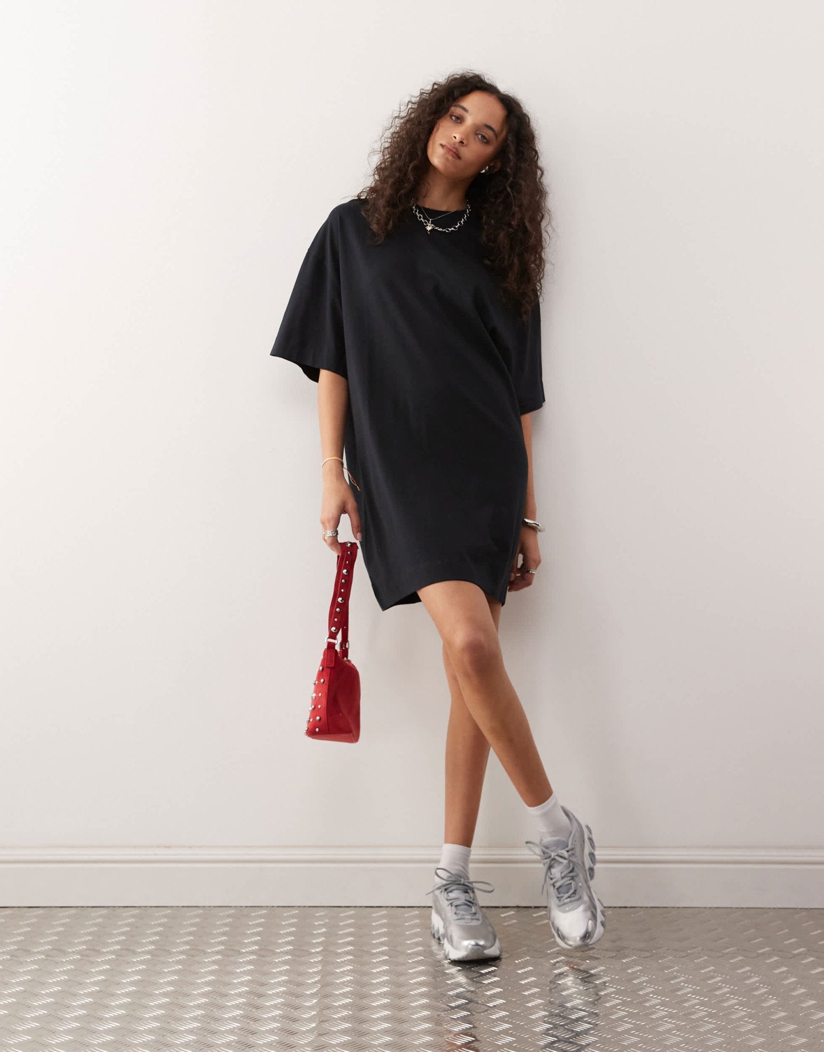 COLLUSION t-shirt mini dress in black - ASOS Sample Sale