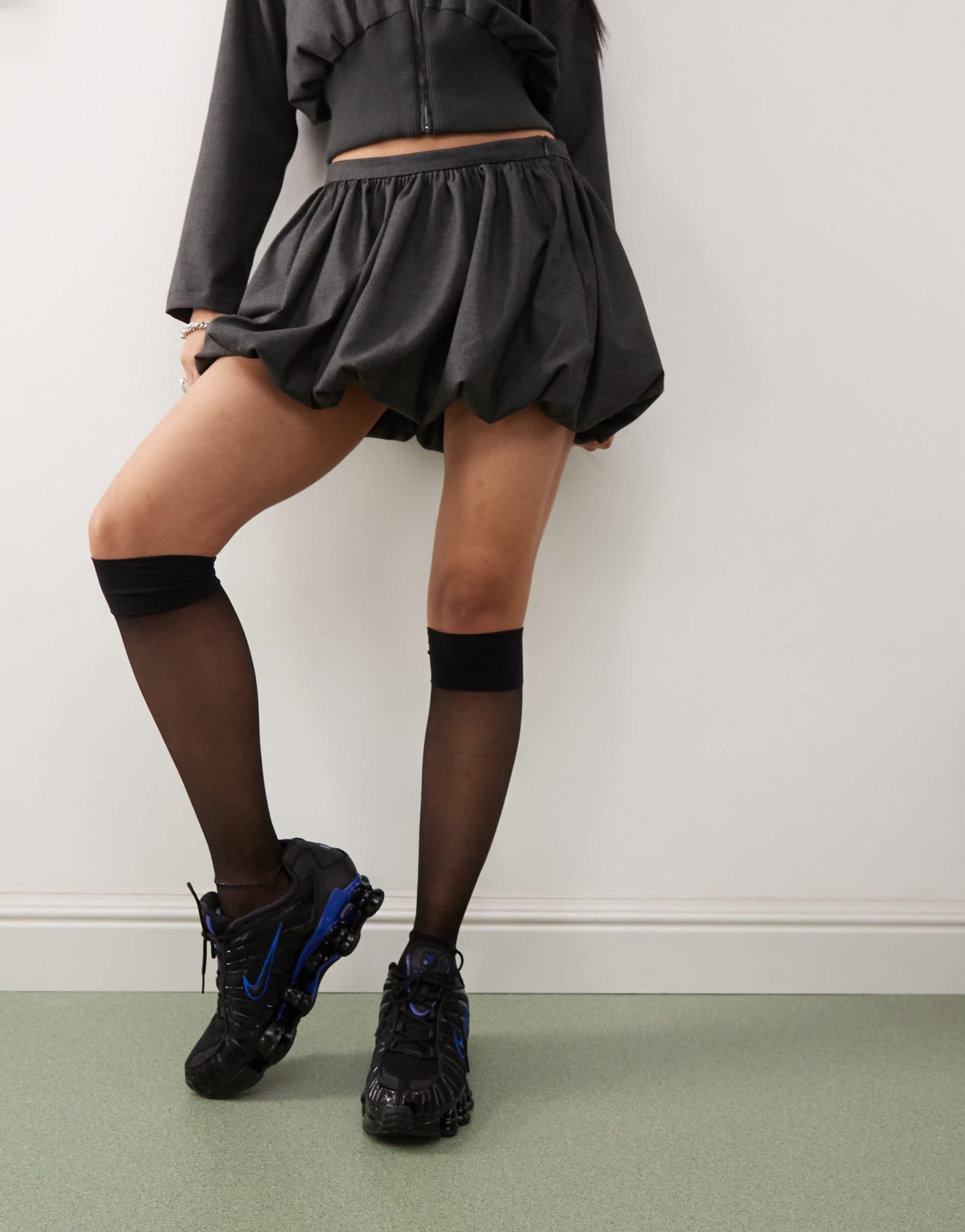 COLLUSION tailored bubble hem skirt co - ord in charcoal - ASOS Sample Sale