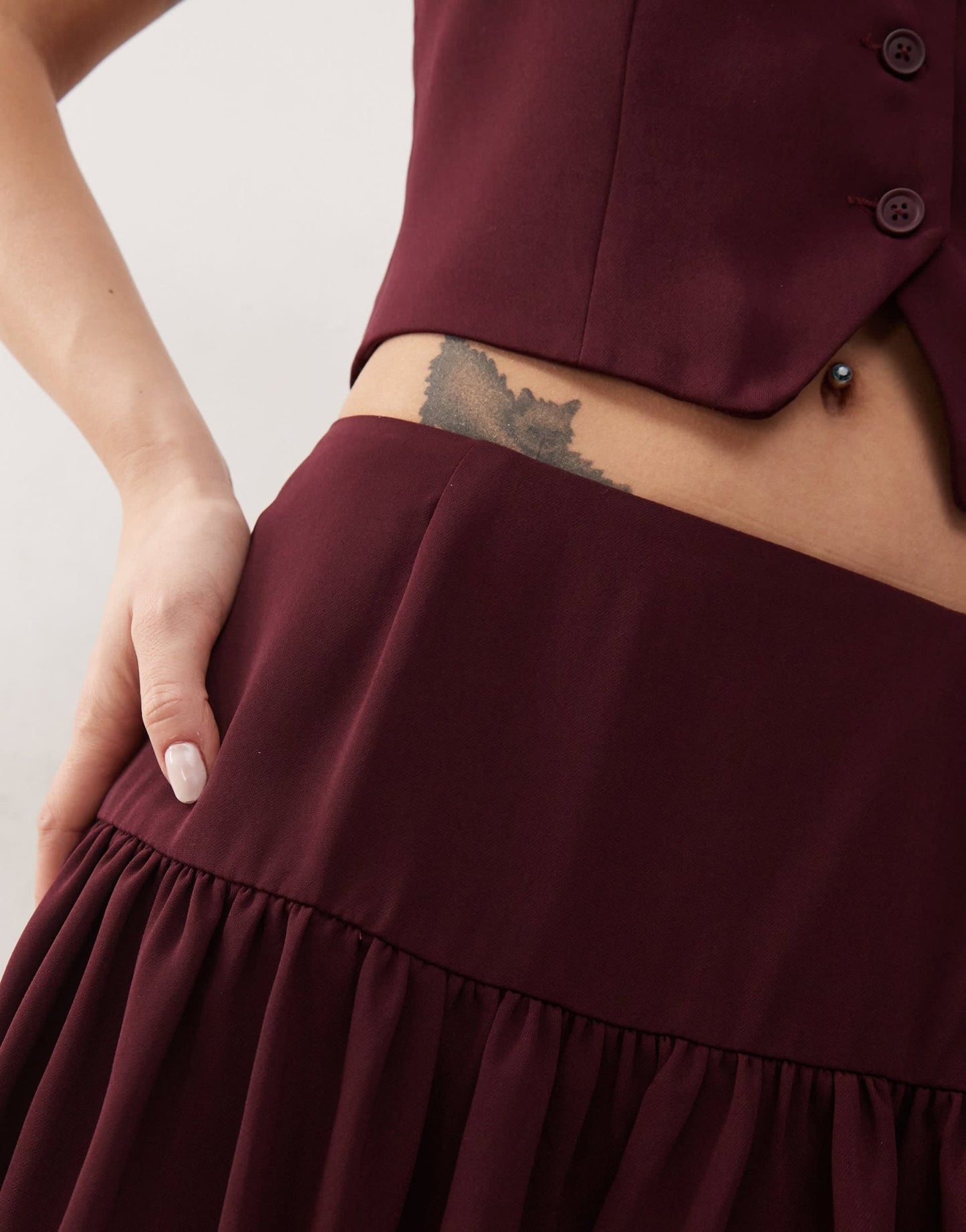 COLLUSION tailored bubble mini skirt co - ord in wine - ASOS Sample Sale