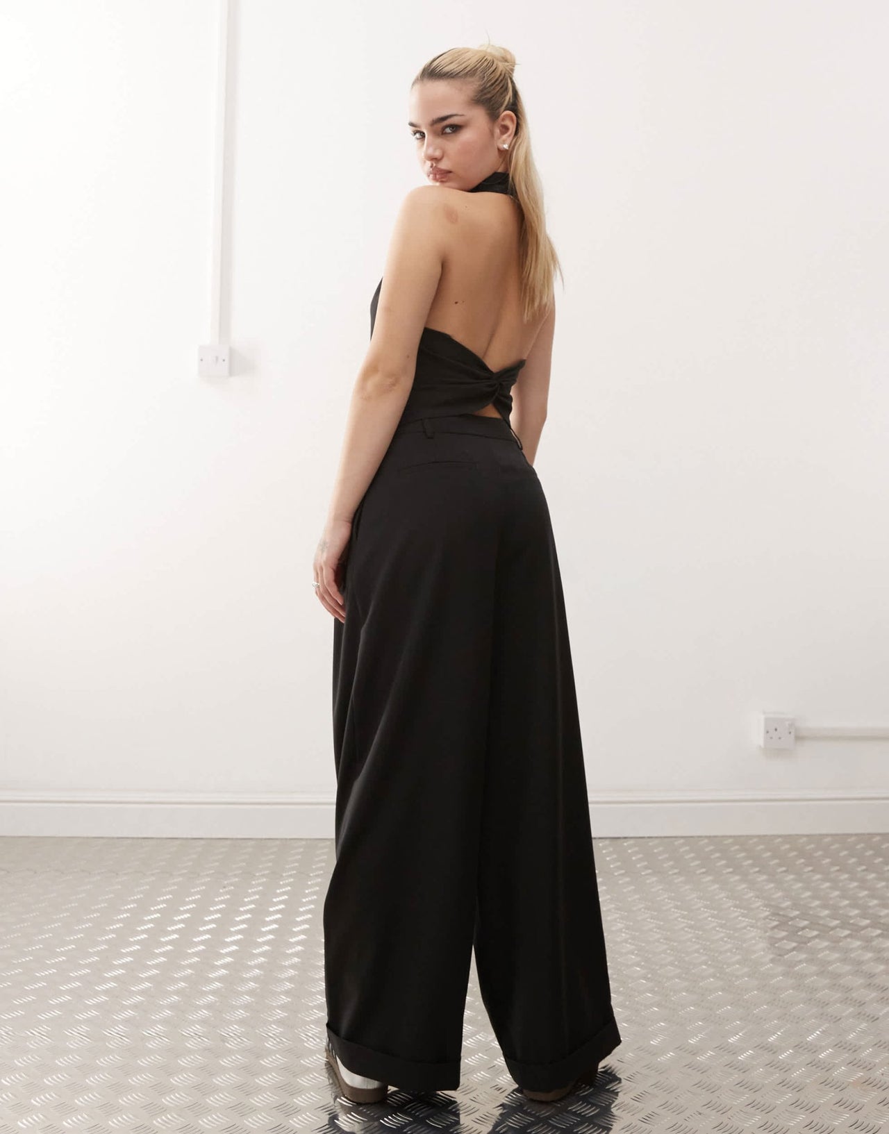 COLLUSION tailored drape trouser co - ord in black - ASOS Sample Sale