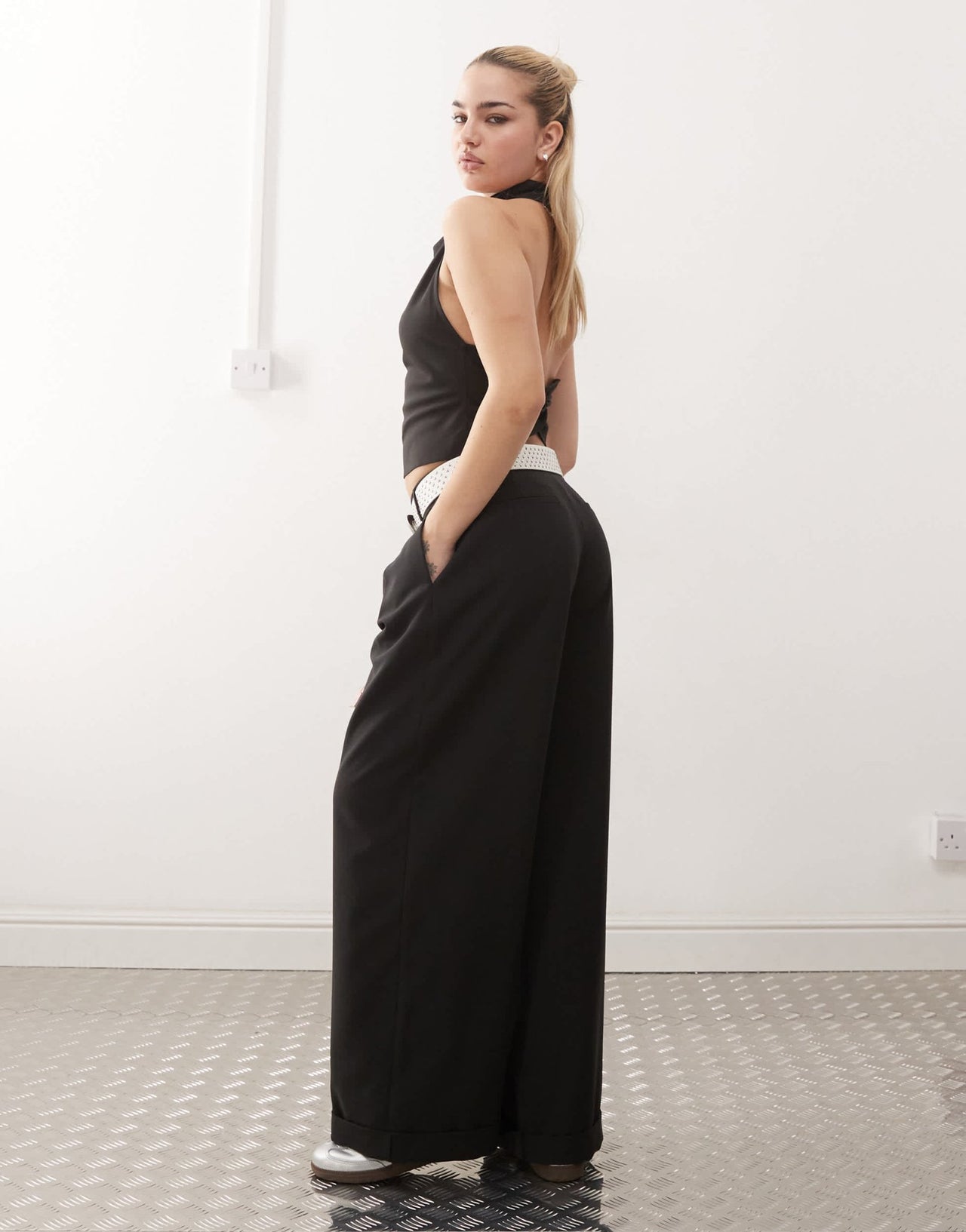 COLLUSION tailored drape trouser co - ord in black - ASOS Sample Sale