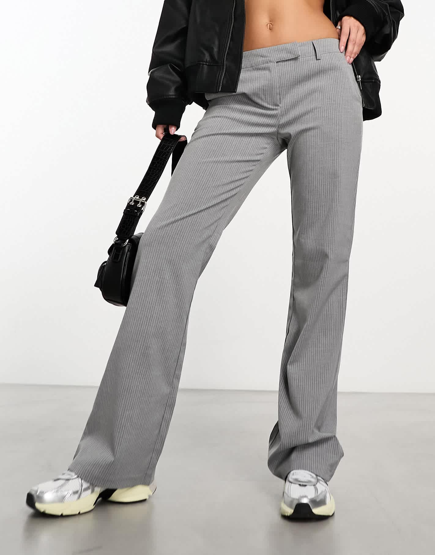 COLLUSION tailored kick flare trouser in grey - ASOS Sample Sale