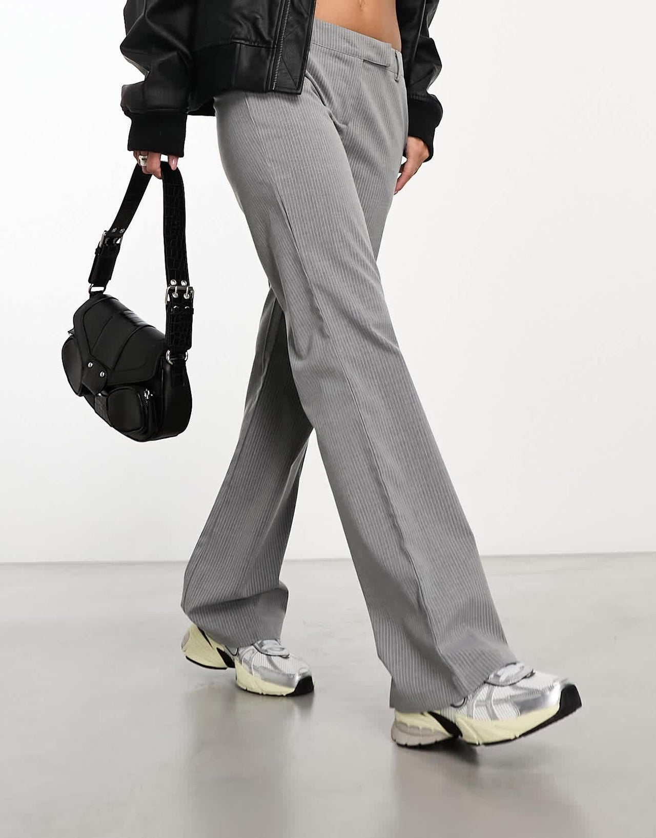 COLLUSION tailored kick flare trouser in grey - ASOS Sample Sale