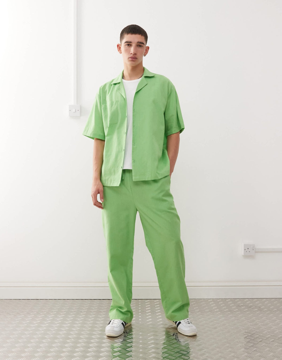 COLLUSION textured woven shirt in green - ASOS Sample Sale