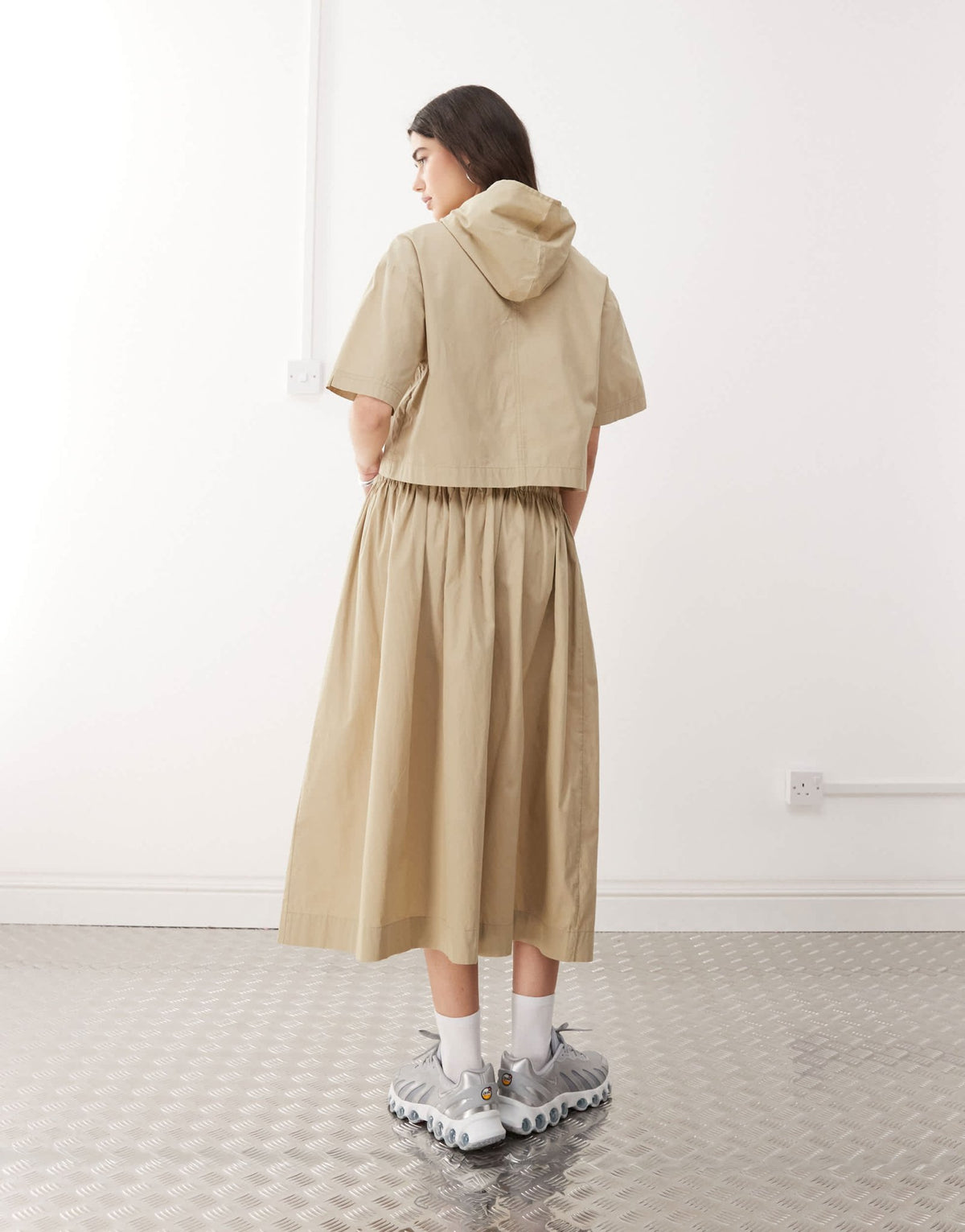 COLLUSION tie low rise maxi skirt in stone - ASOS Sample Sale