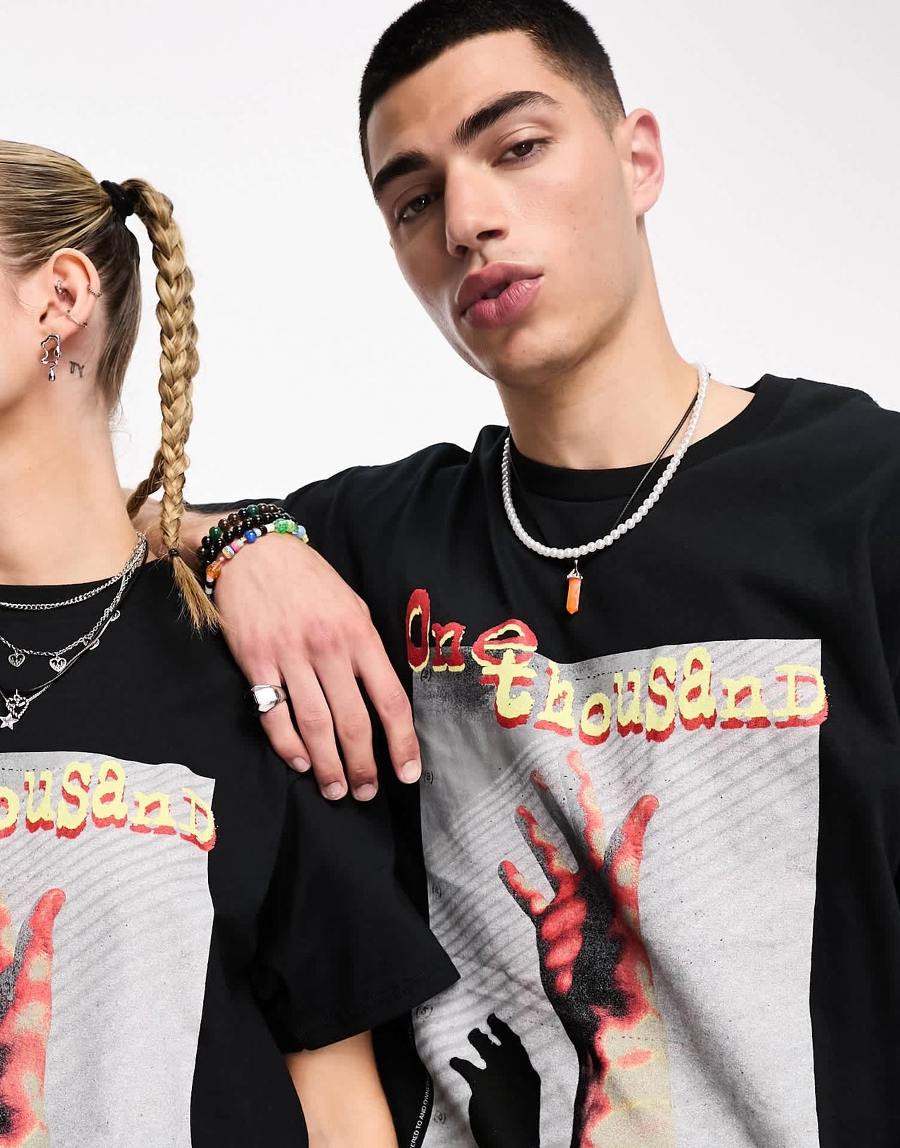 COLLUSION Unisex one thousand t-shirt in washed black - ASOS Sample Sale