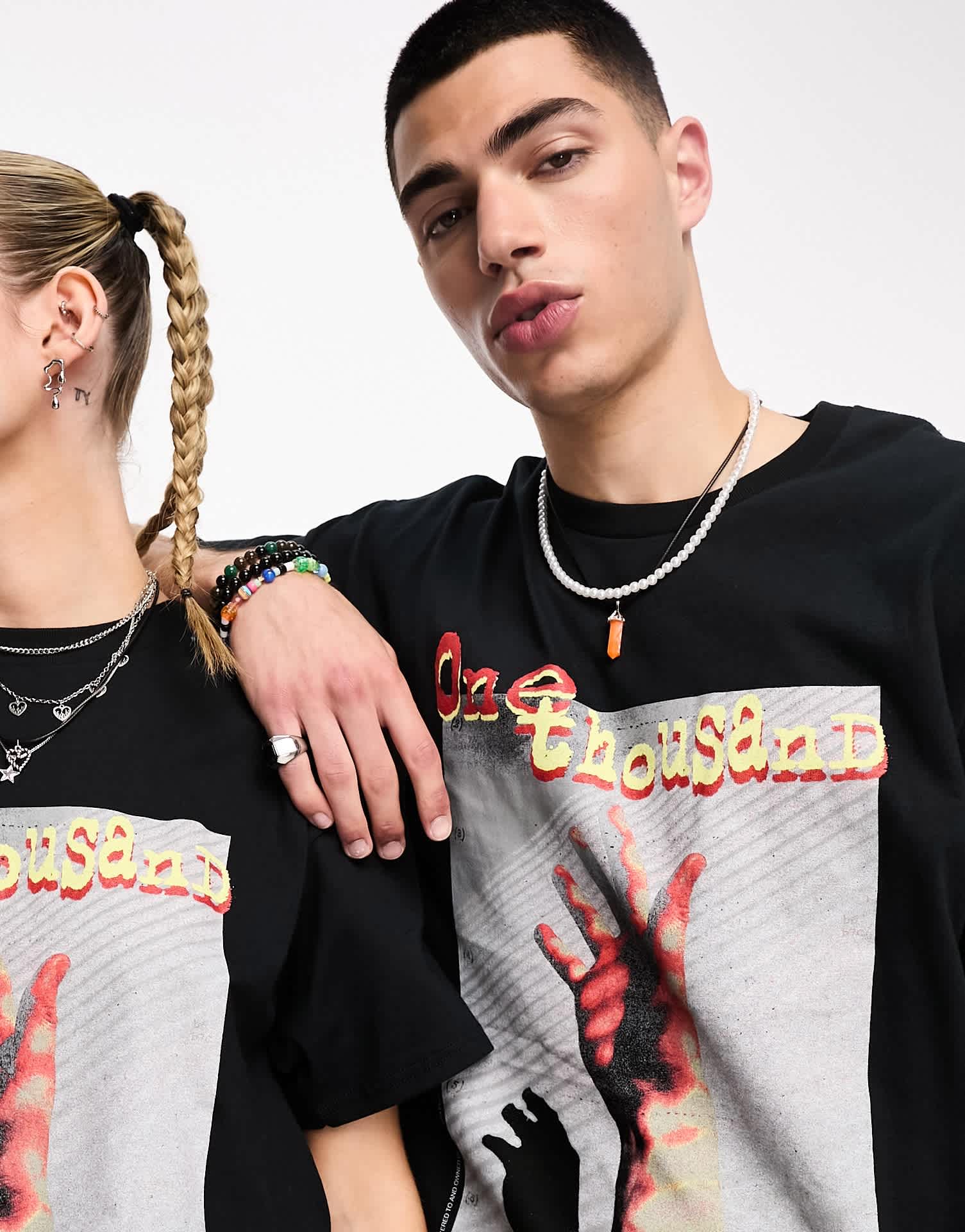 COLLUSION Unisex one thousand t-shirt in washed black - ASOS Sample Sale