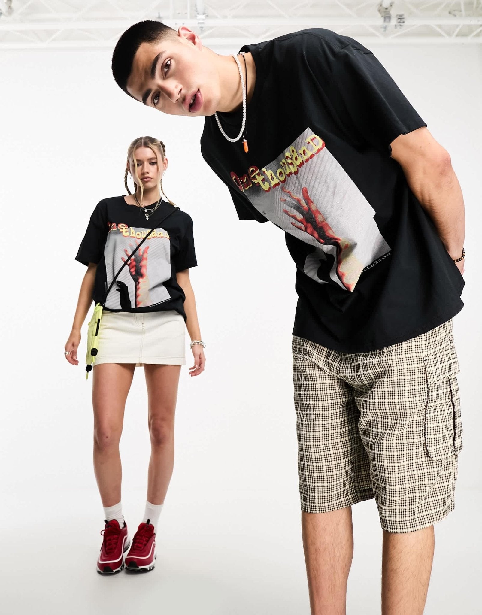 COLLUSION Unisex one thousand t-shirt in washed black - ASOS Sample Sale