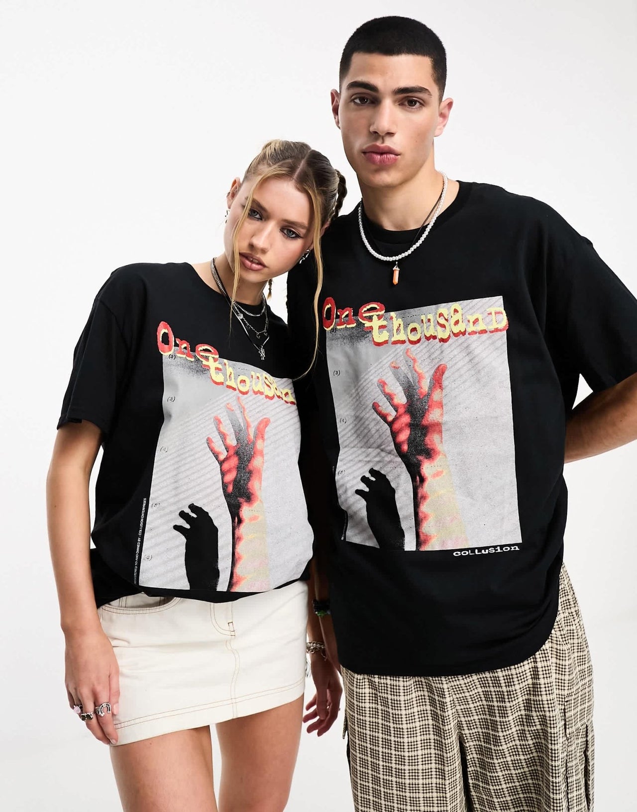COLLUSION Unisex one thousand t-shirt in washed black - ASOS Sample Sale