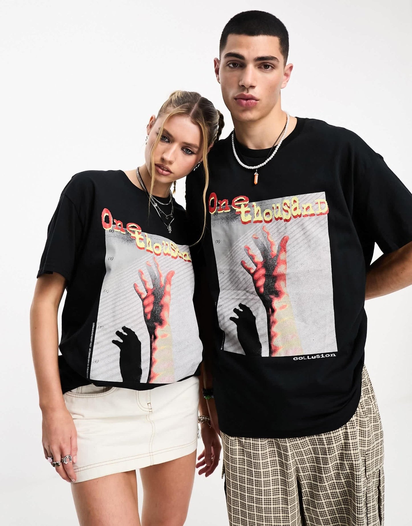 COLLUSION Unisex one thousand t-shirt in washed black - ASOS Sample Sale