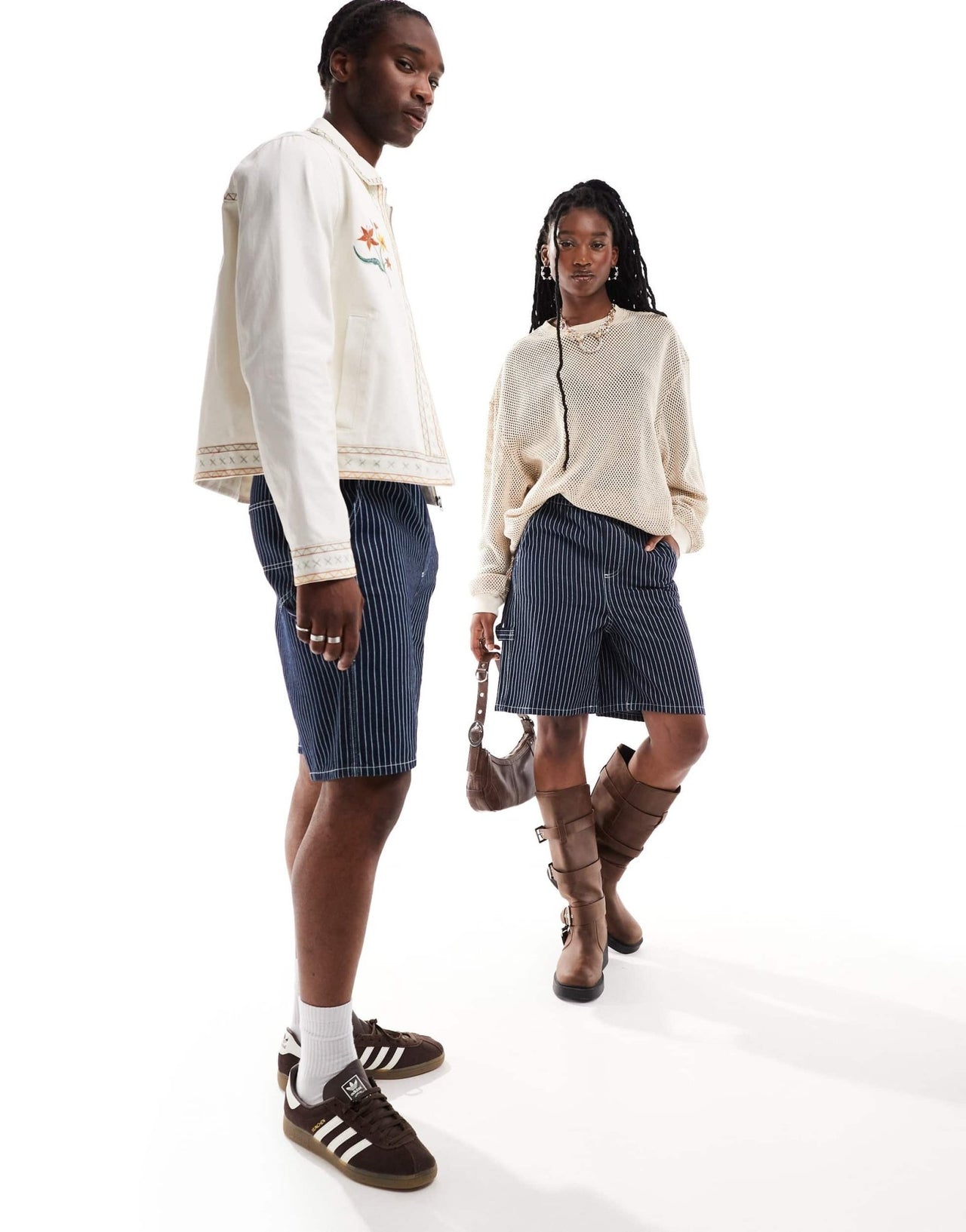 COLLUSION unisex pull on shorts in blue ticking stripe - ASOS Sample Sale