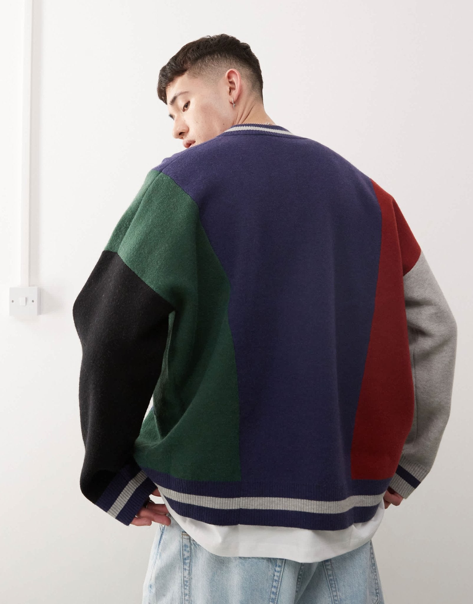 COLLUSION Unisex spliced bomber in navy - ASOS Sample Sale