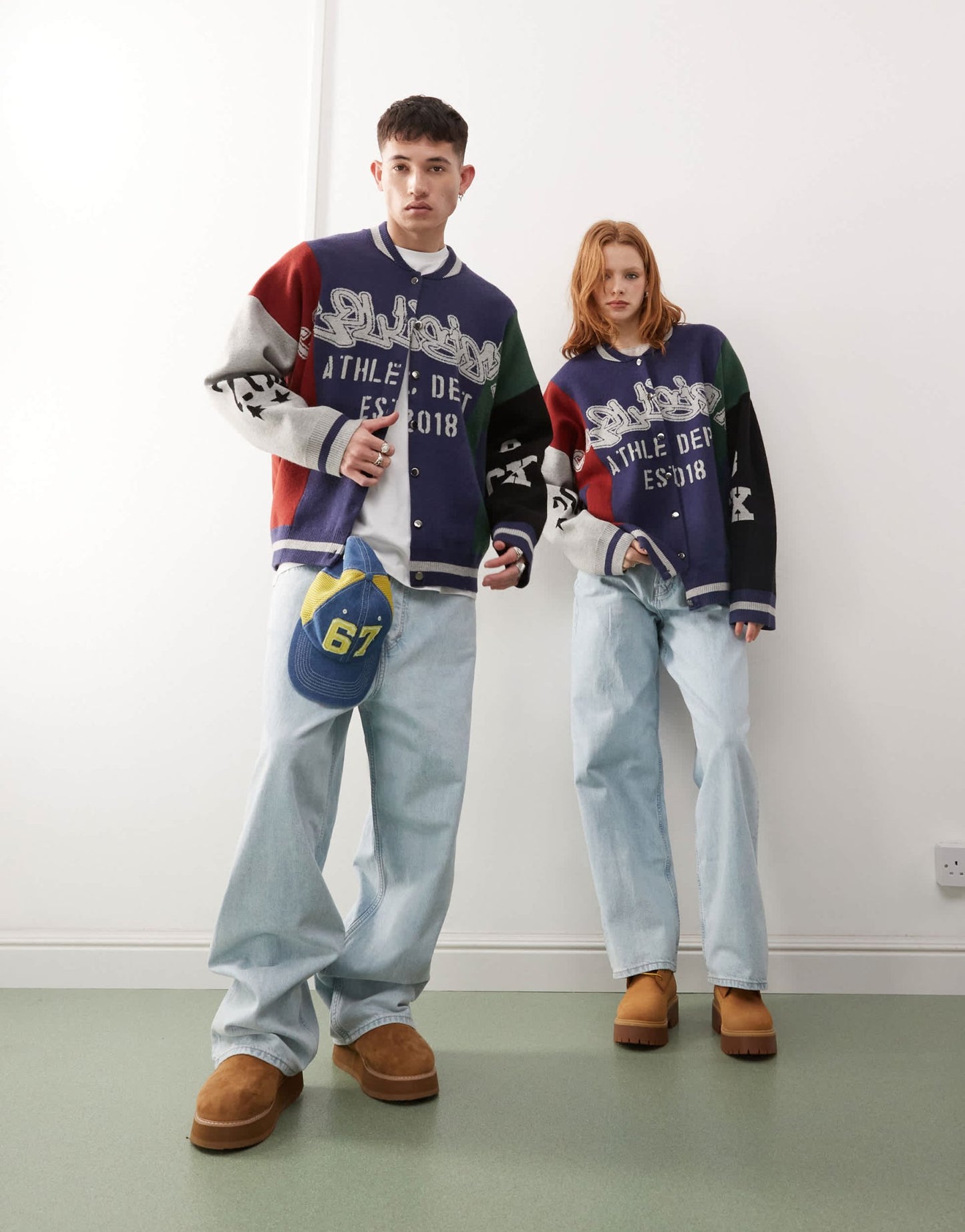 COLLUSION Unisex spliced bomber in navy - ASOS Sample Sale