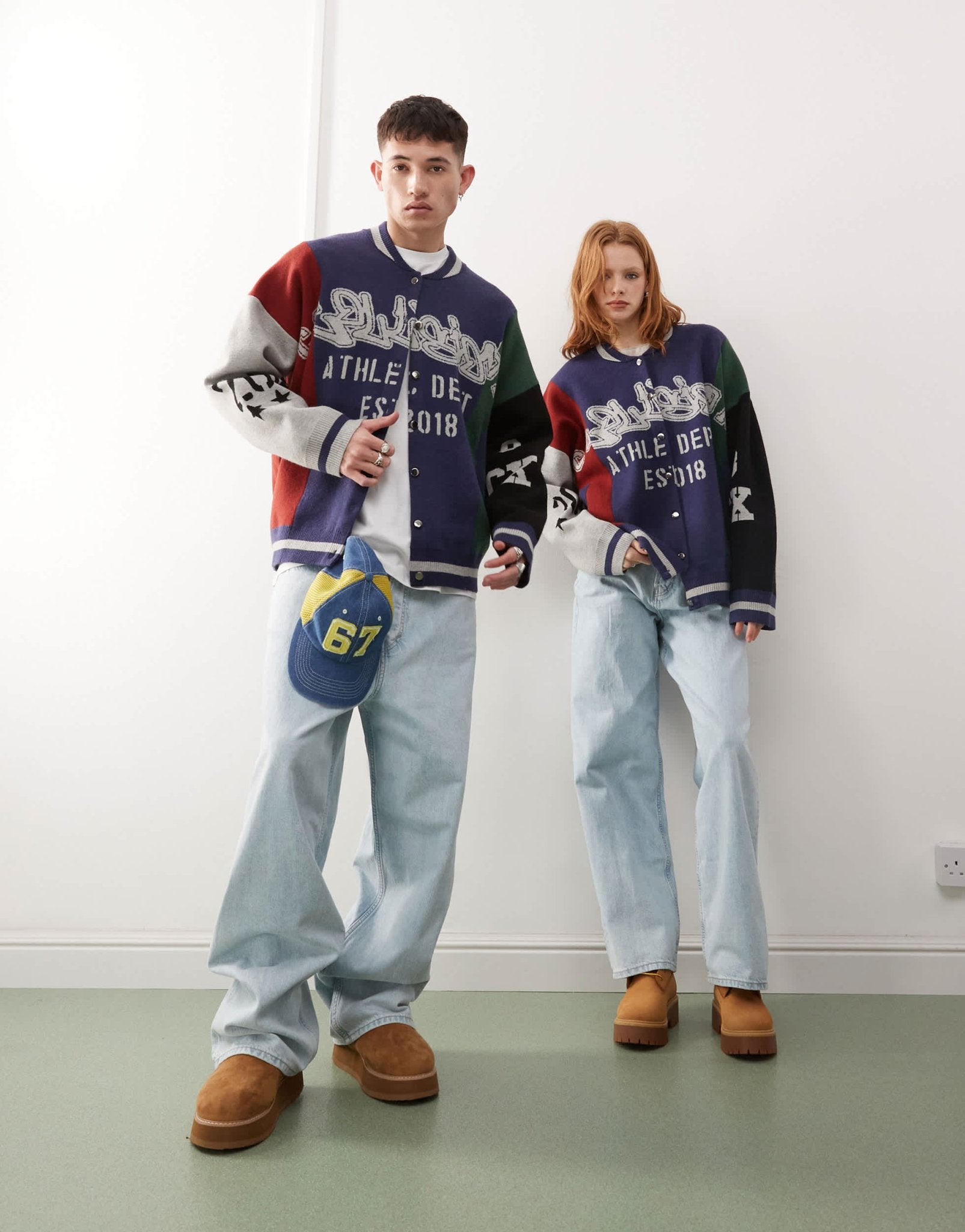 COLLUSION Unisex spliced bomber in navy - ASOS Sample Sale
