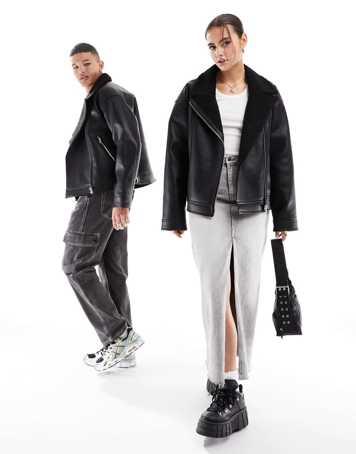 COLLUSION Unisex ultimate oversized aviator jacket in black - ASOS Sample Sale