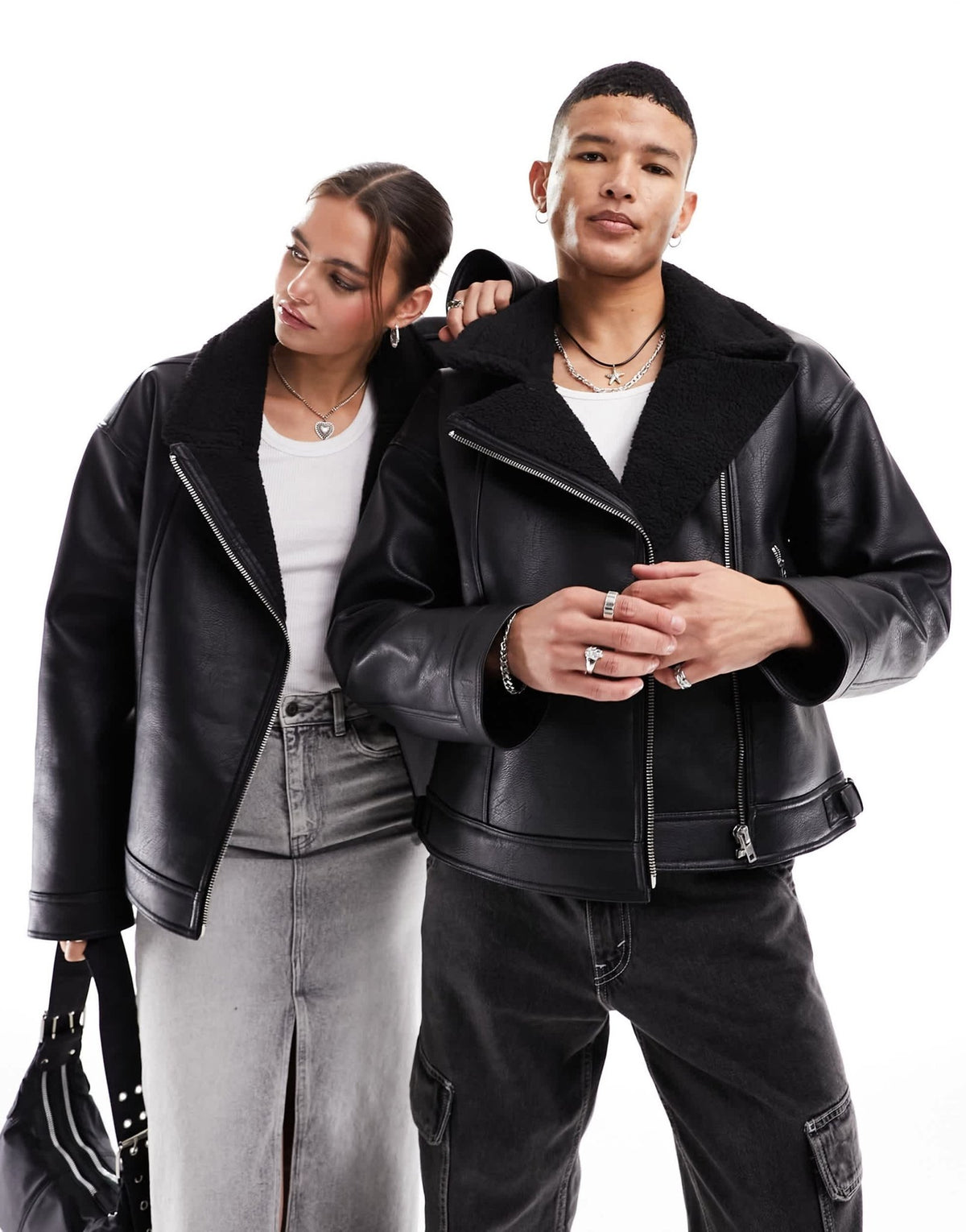 COLLUSION Unisex ultimate oversized aviator jacket in black - ASOS Sample Sale