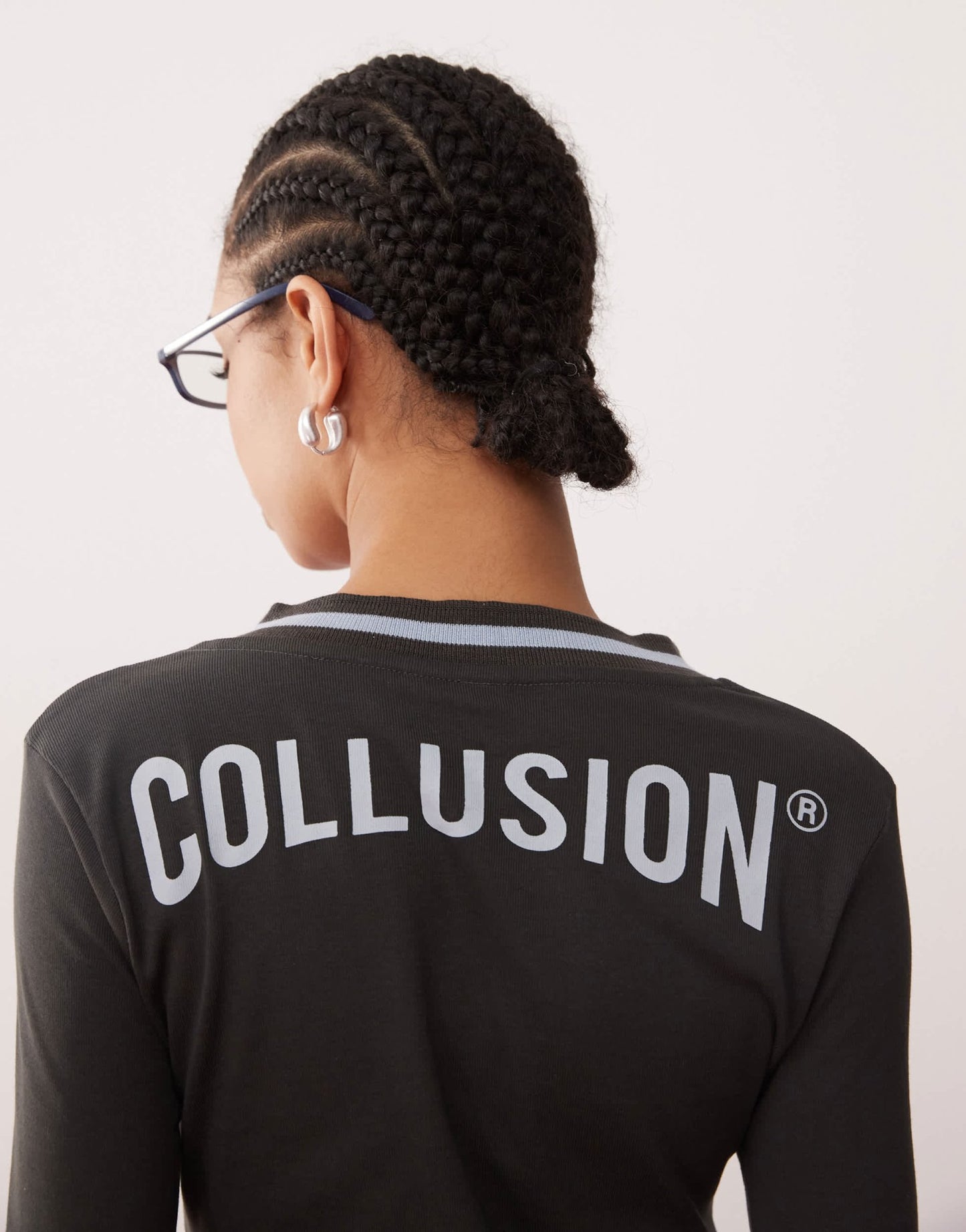 COLLUSION v neck ribbed body suit with branding - ASOS Sample Sale