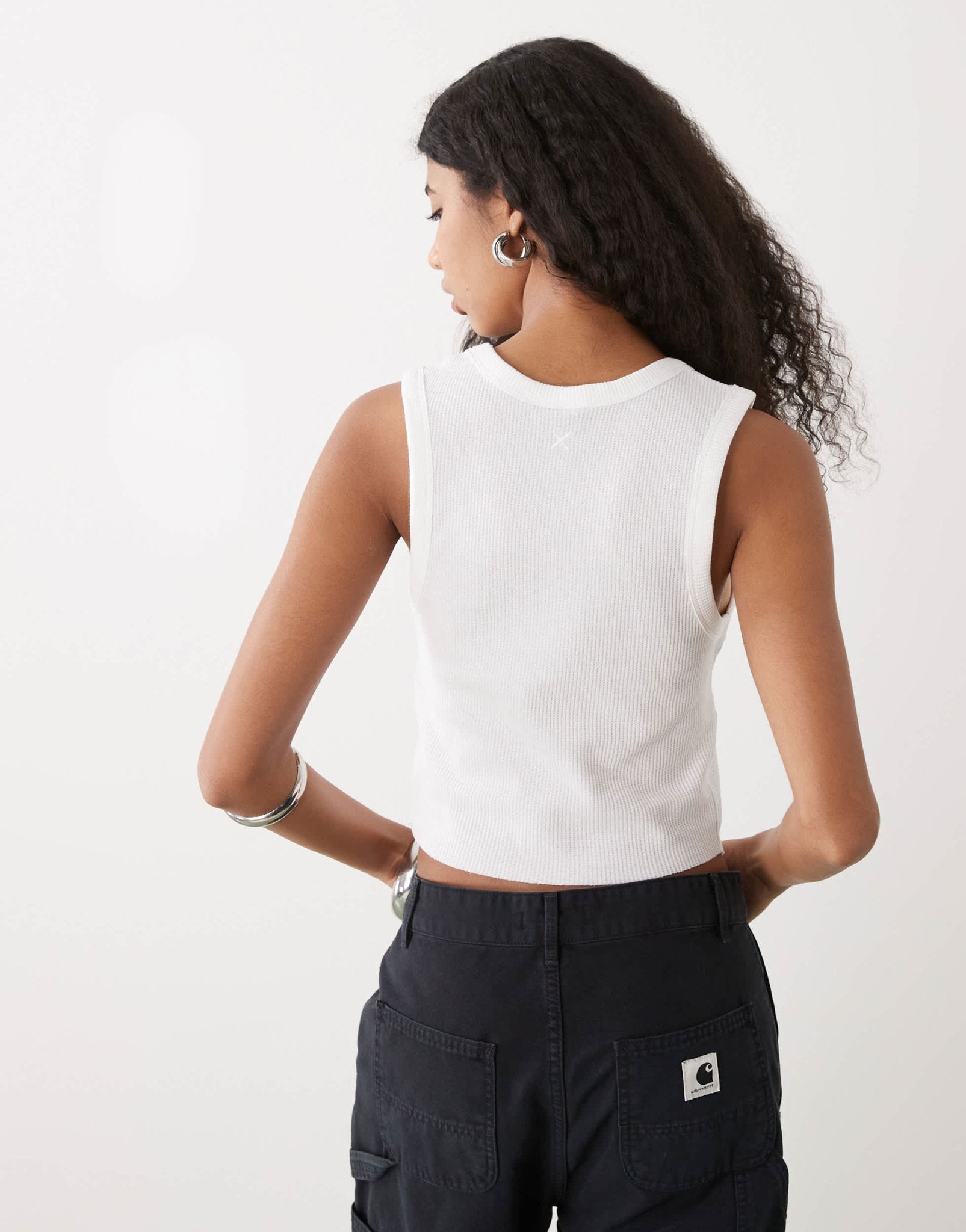 COLLUSION waffle vest in white - ASOS Sample Sale