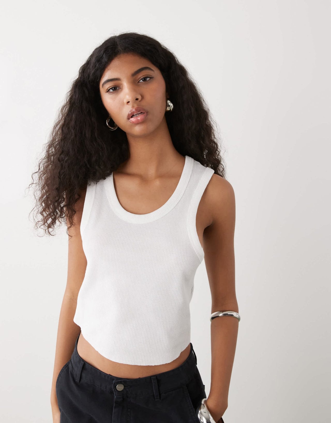 COLLUSION waffle vest in white - ASOS Sample Sale