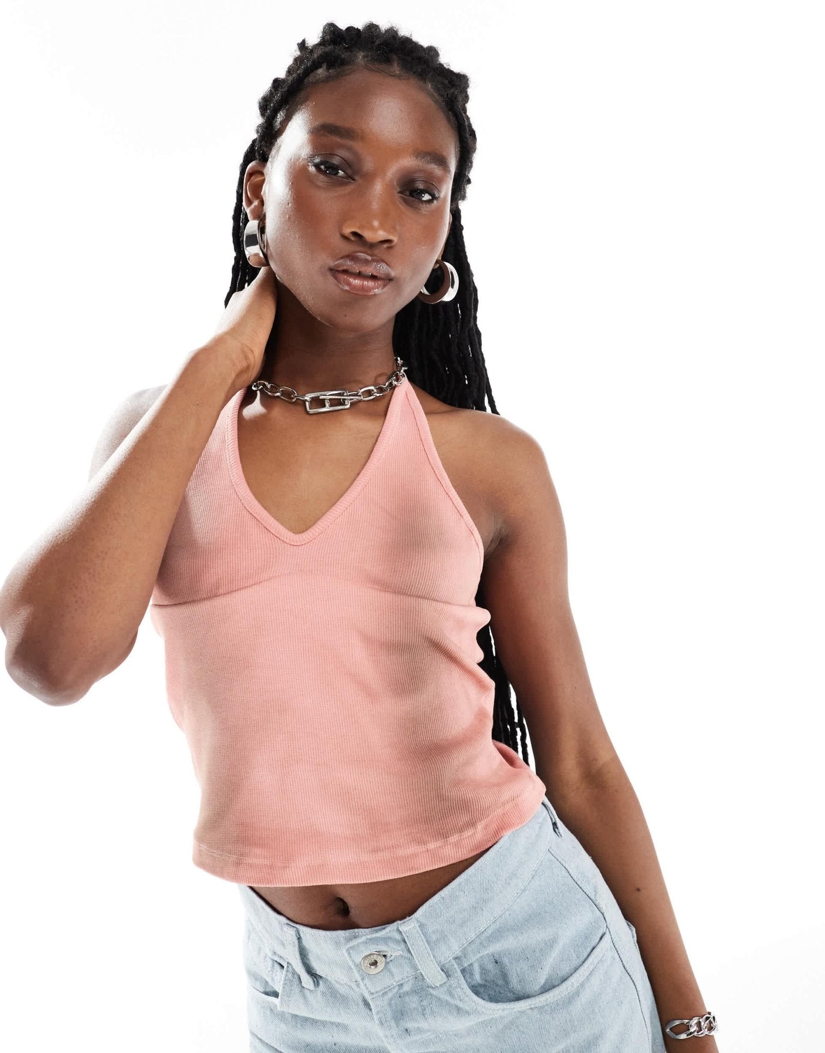 COLLUSION wash halter summer top in pink - ASOS Sample Sale