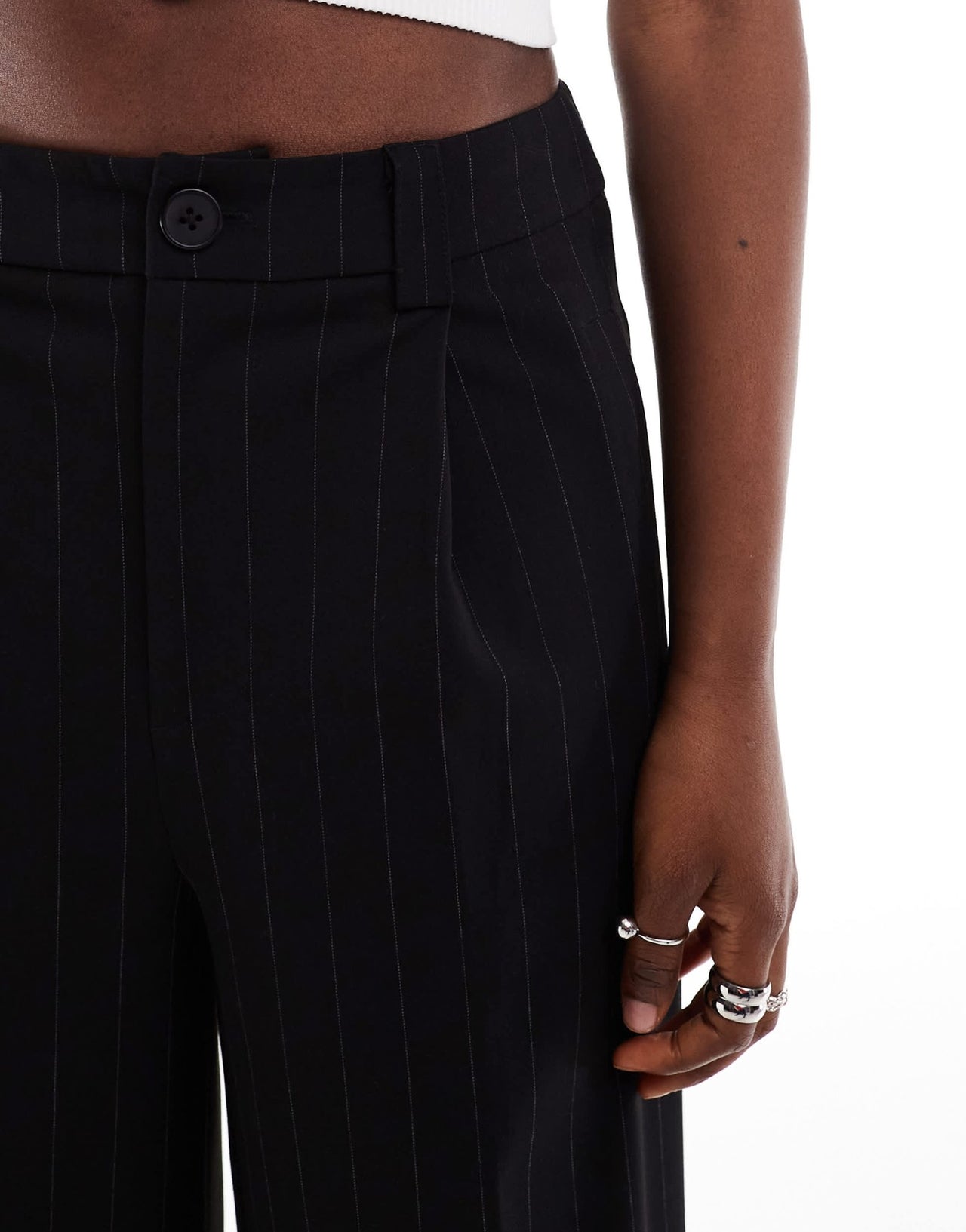 COLLUSION wide leg trouser co - rd in black pinstripe - ASOS Sample Sale
