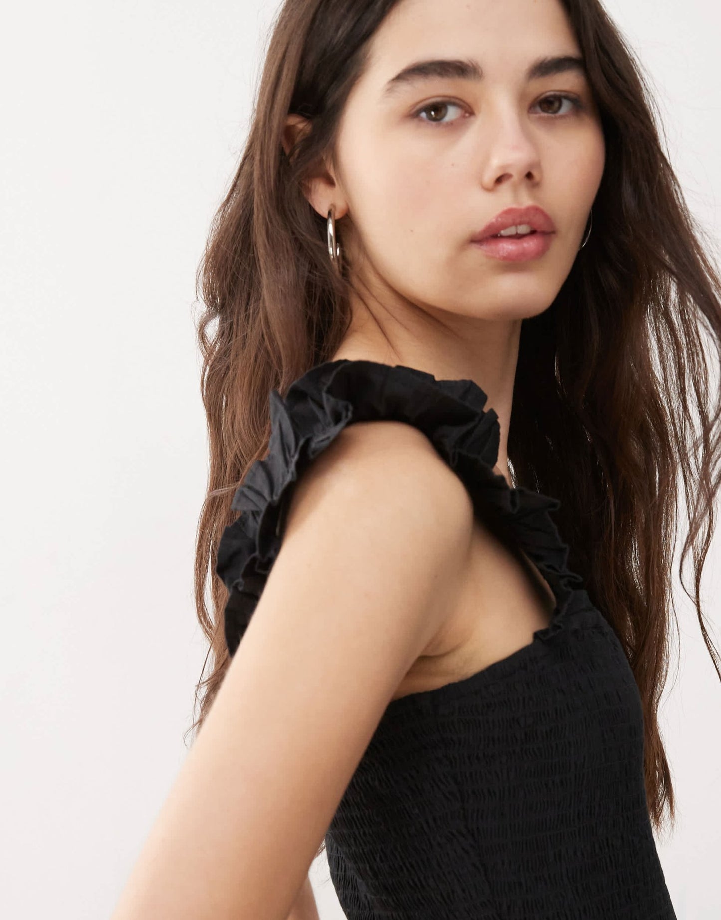 COLLUSION woven ruched strap midi dress in black - ASOS Sample Sale