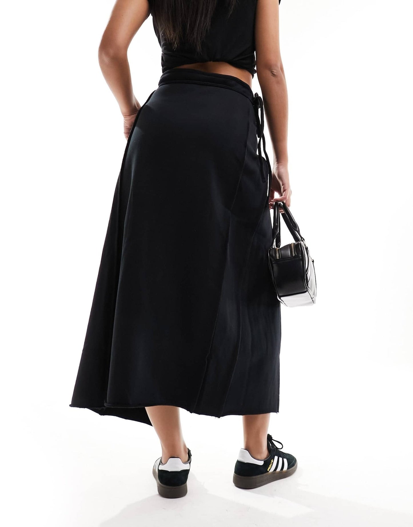 COLLUSION wrap midi skirt in black - ASOS Sample Sale