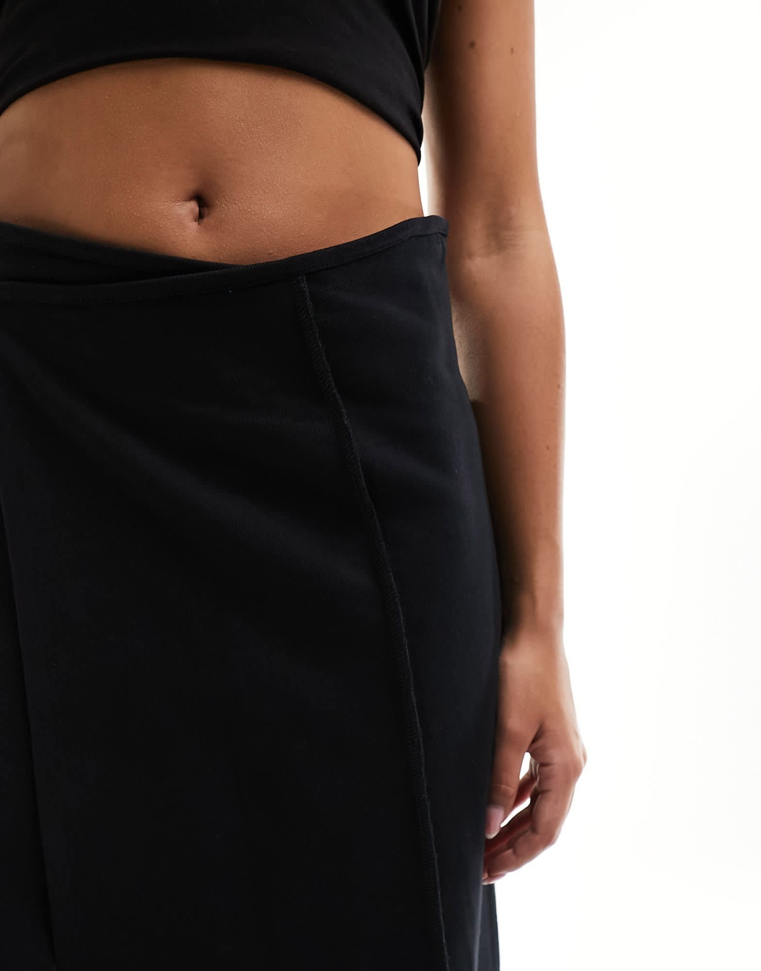 COLLUSION wrap midi skirt in black - ASOS Sample Sale